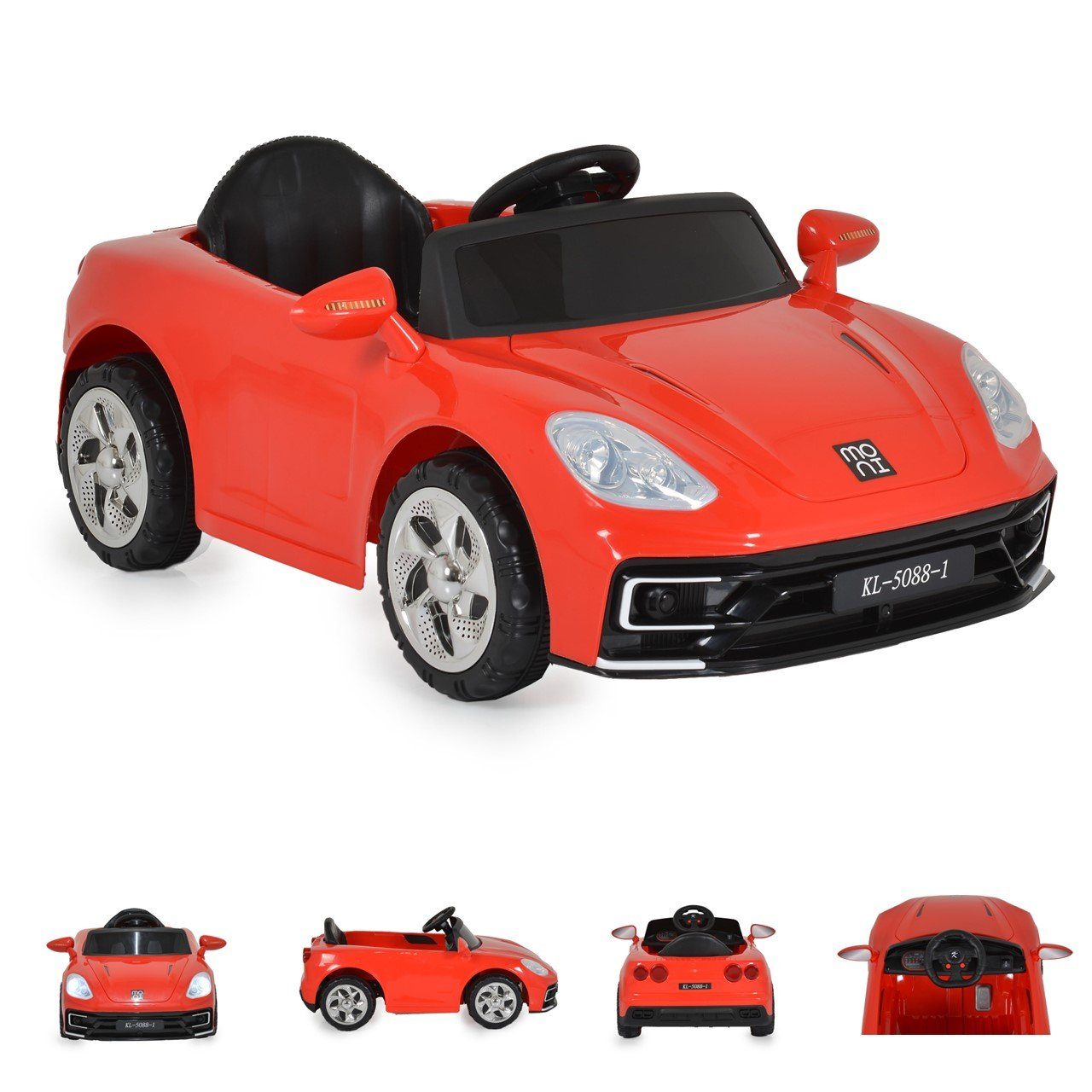 Moni Elektro-Kinderauto Kinder Elektroauto Florida, Belastbarkeit 20 kg,  Musikfunktion Kunststoffräder Fernbedienung MP3