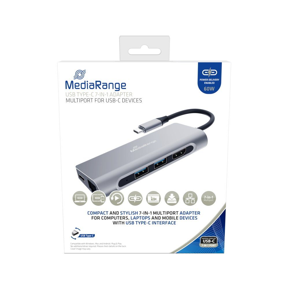 Hub Multiport 2x USB, HDMI, Netzwerkkabel, SD, TF, TYP C Ladeslot HUB