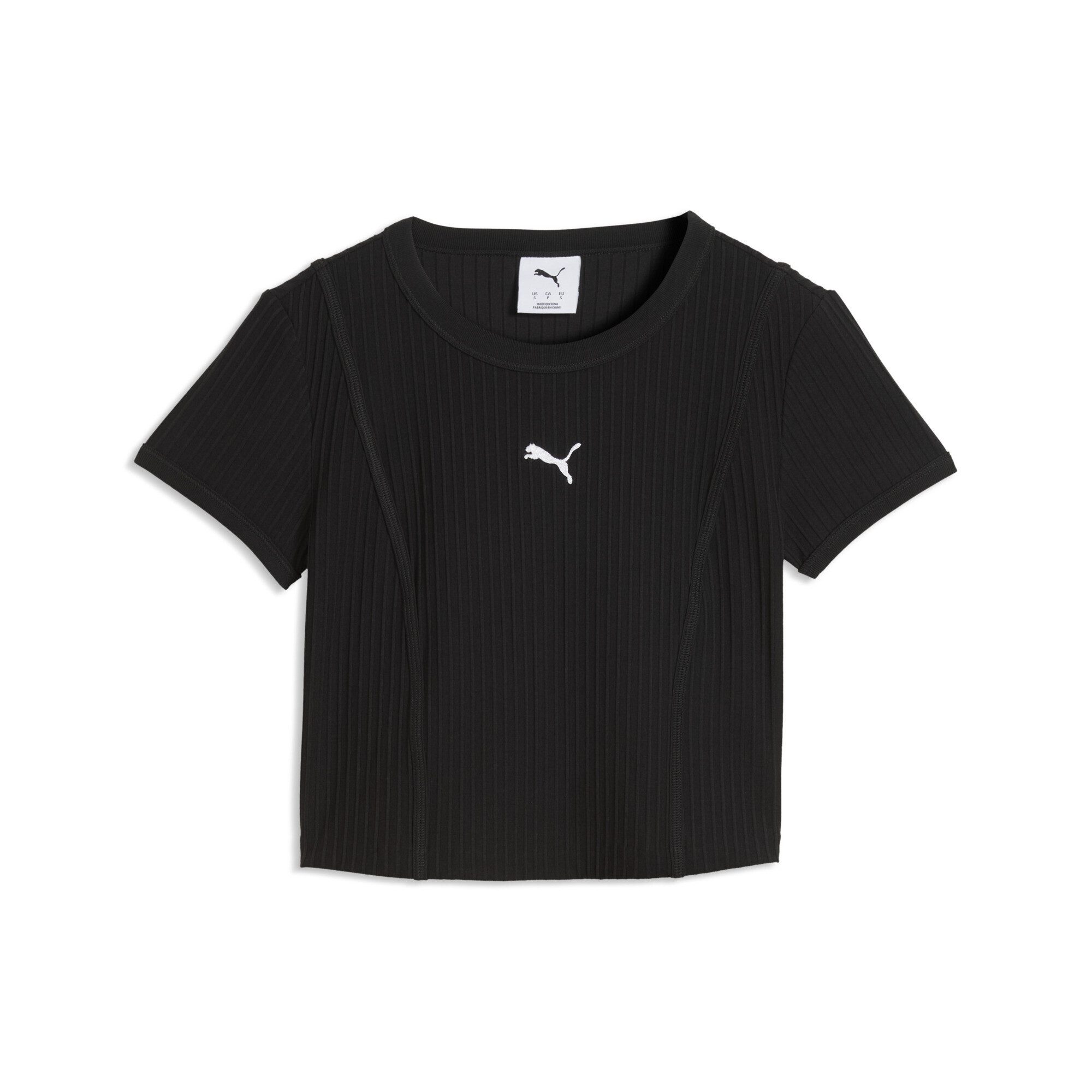 T-Shirt Essentials Geripptes T-Shirt Damen