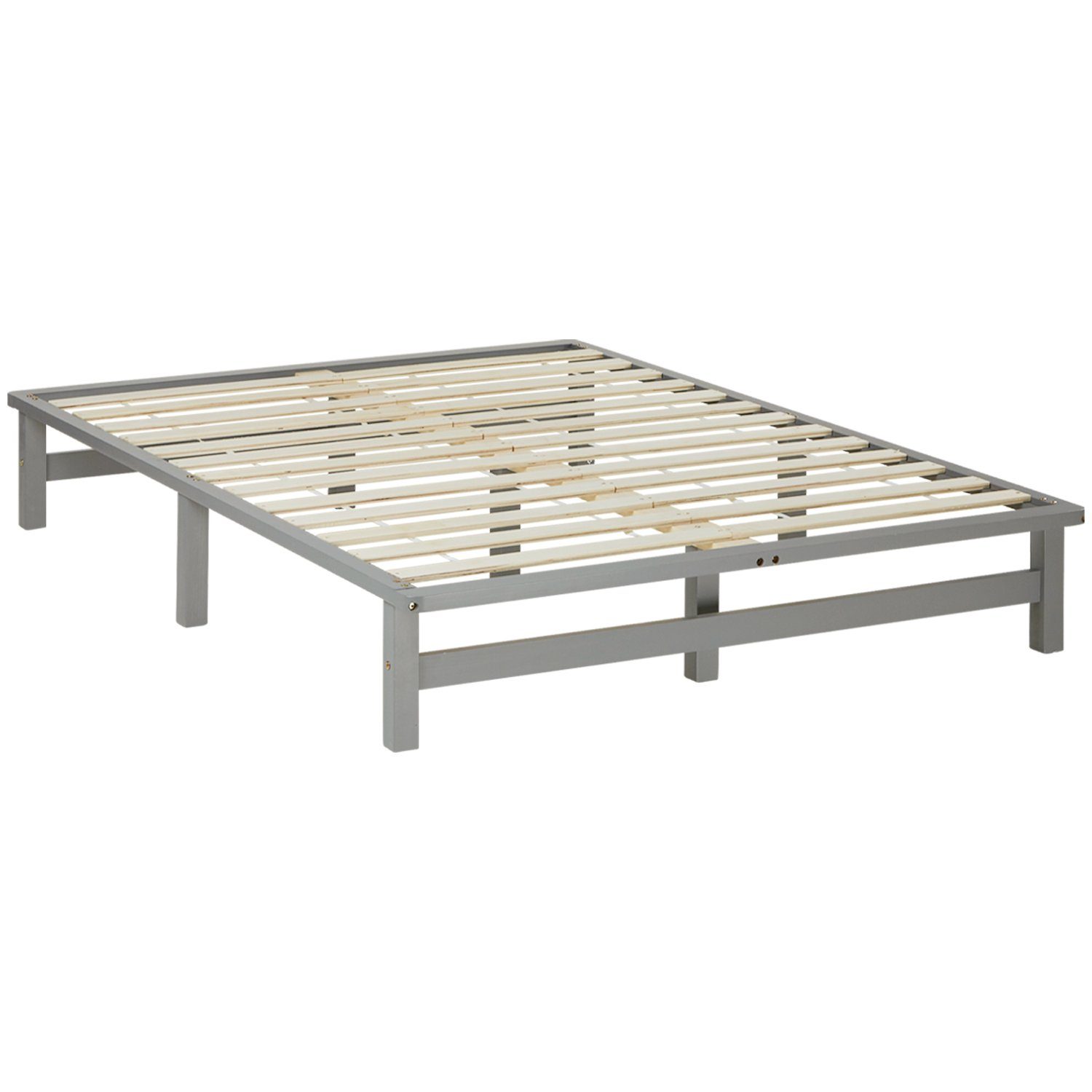 Homestyle4u Holzbett Palettenbett Massivholzbett Futonbett Palettenmöbel Bett Natur Weiß