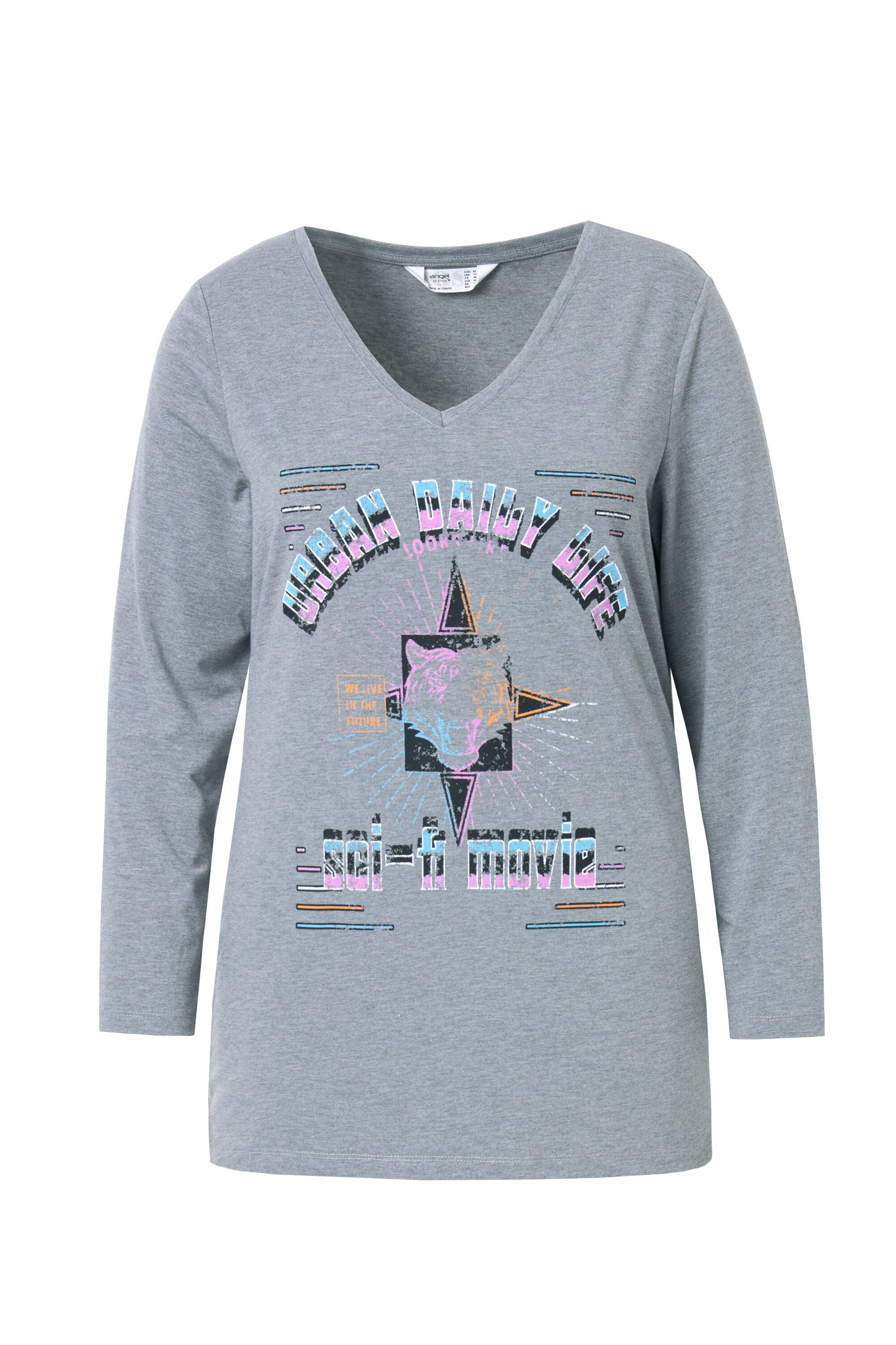 Angel of Style T-Shirt T-Shirt Straight Fit Löwenlkopf-Motiv Langarm günstig online kaufen