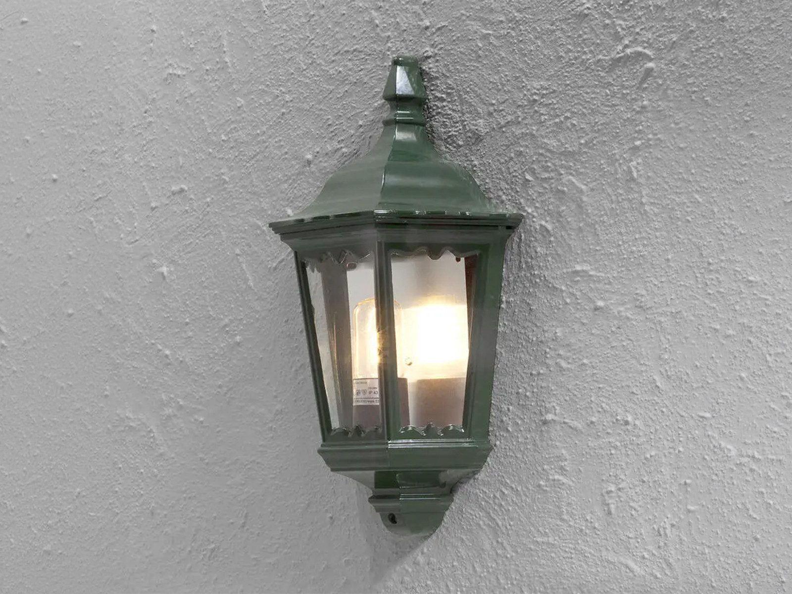 KONSTSMIDE LED Außen-Wandleuchte antike Wand-Laterne, Höhe 44,5cm, LED wechselbar, Warmweiß, Außenleuchte Halbschale zur Fassadenbeleuchtung inkl. E27 Leuchtmittel