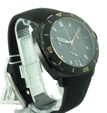 Alpina Watches Chronograph Swiss Made AL-372LBBGGR4FBV6 Herren Uhr Seastrong Diver, zusätzliches orangefarbenes Kautschuckband mit Faltschliesse