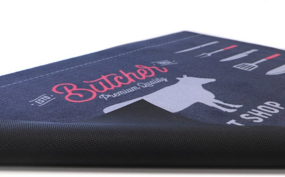 Fußmatte BBQ Grillunterlage BEEF, Primaflor-Ideen in Textil, rechteckig,  Höhe: 5 mm, Schmutzfangmatte, rutschhemmend, waschbar