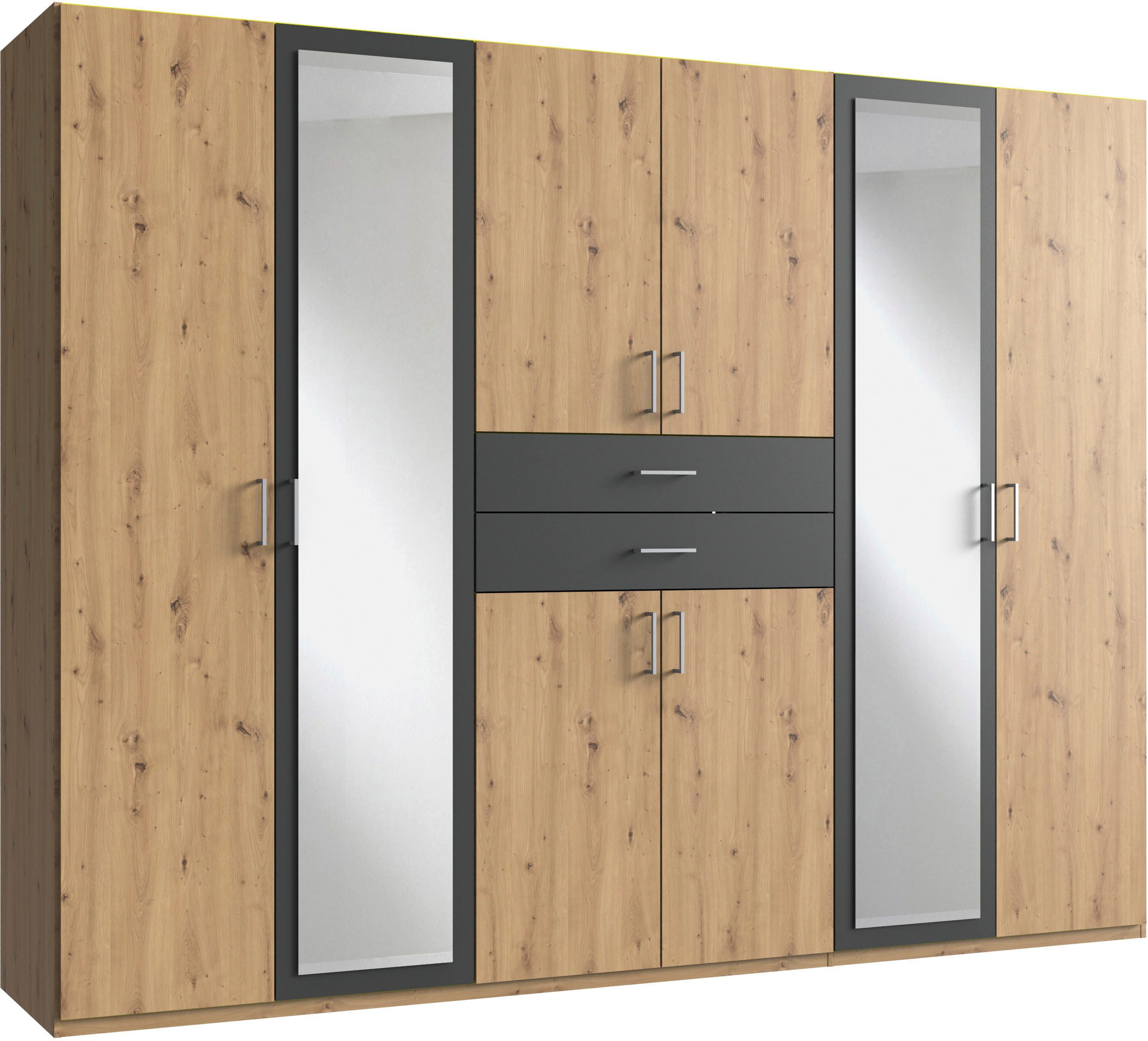 Wimex Kleiderschrank Diver Drehtürenschrank mit Spiegel, in der Breite 270cm Bestseller Schlafzimmerschrank wahlweise 3 Innenausstattungen