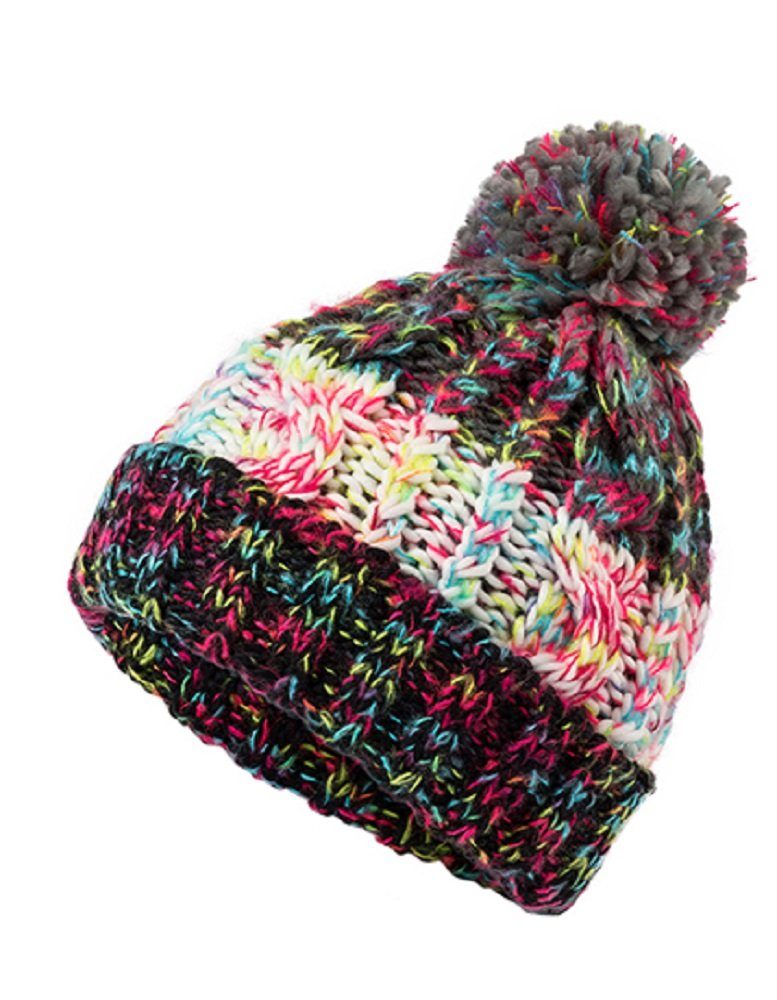 Bommelmütze Damen (Teenager) Winter Mütze Strickmütze Wintermütze