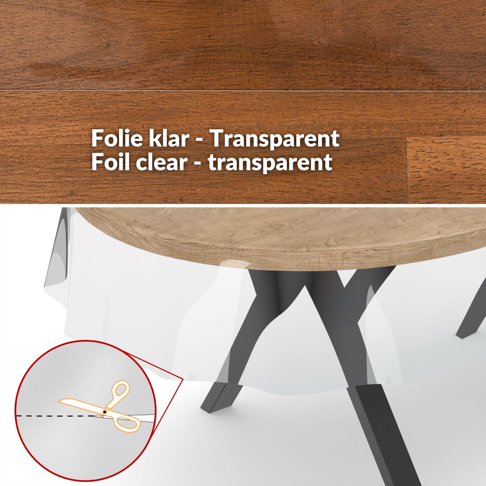 ANRO Tischdecke KLARA abwaschbar Tischfolie transparent Gartentischdecke 0,3mm (Einzelstück 1-tlg), wasserabweisend Durchsichtig Transparent Breite 140cm