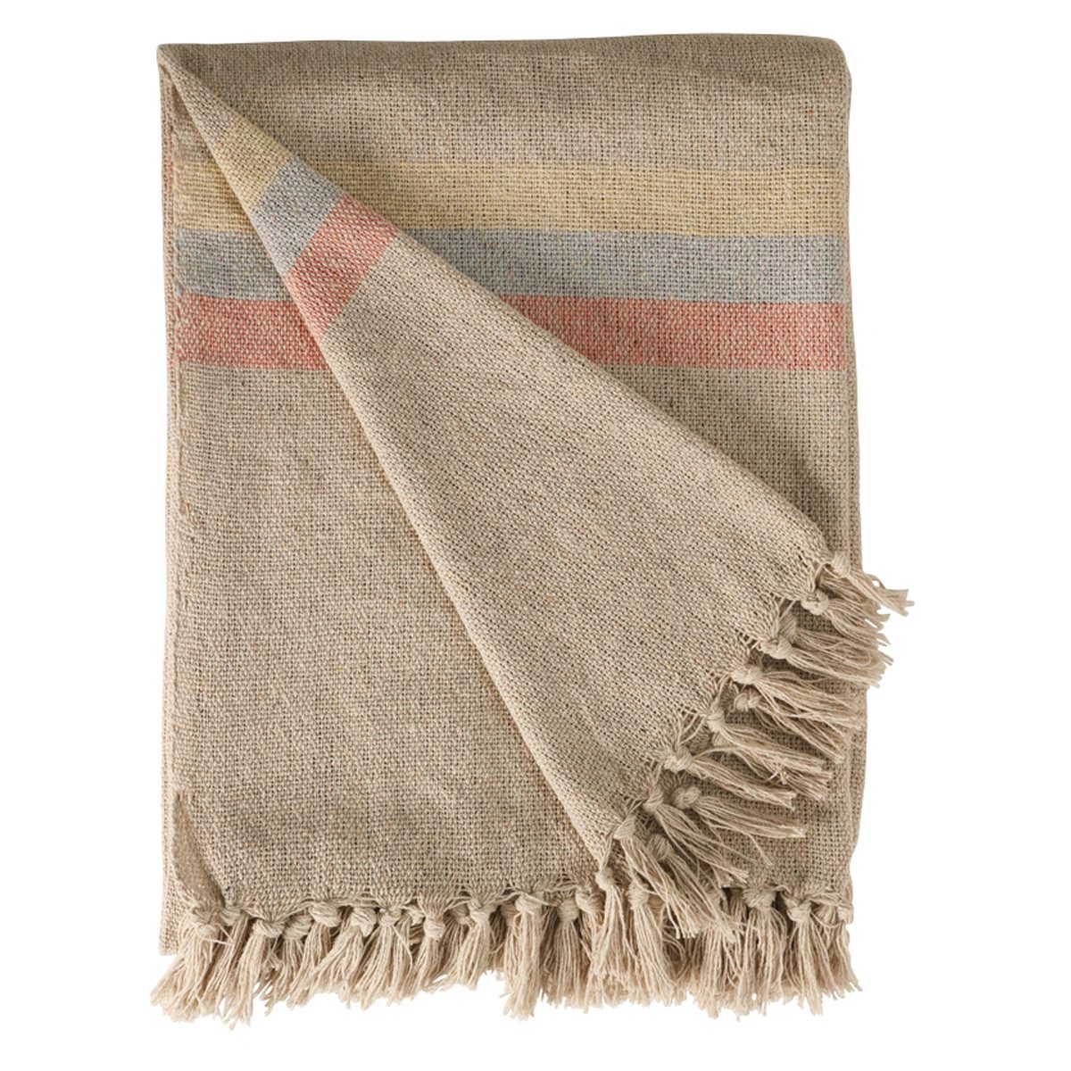 Wohndecke Decke Überwurf 100% Baumwolle 130x180 cm Skandinavisch Blau-Bernstein, AU Maison, 100% recycelte Baumwolle