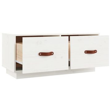 furnicato TV-Schrank Weiß 80x34x35 cm Massivholz Kiefer