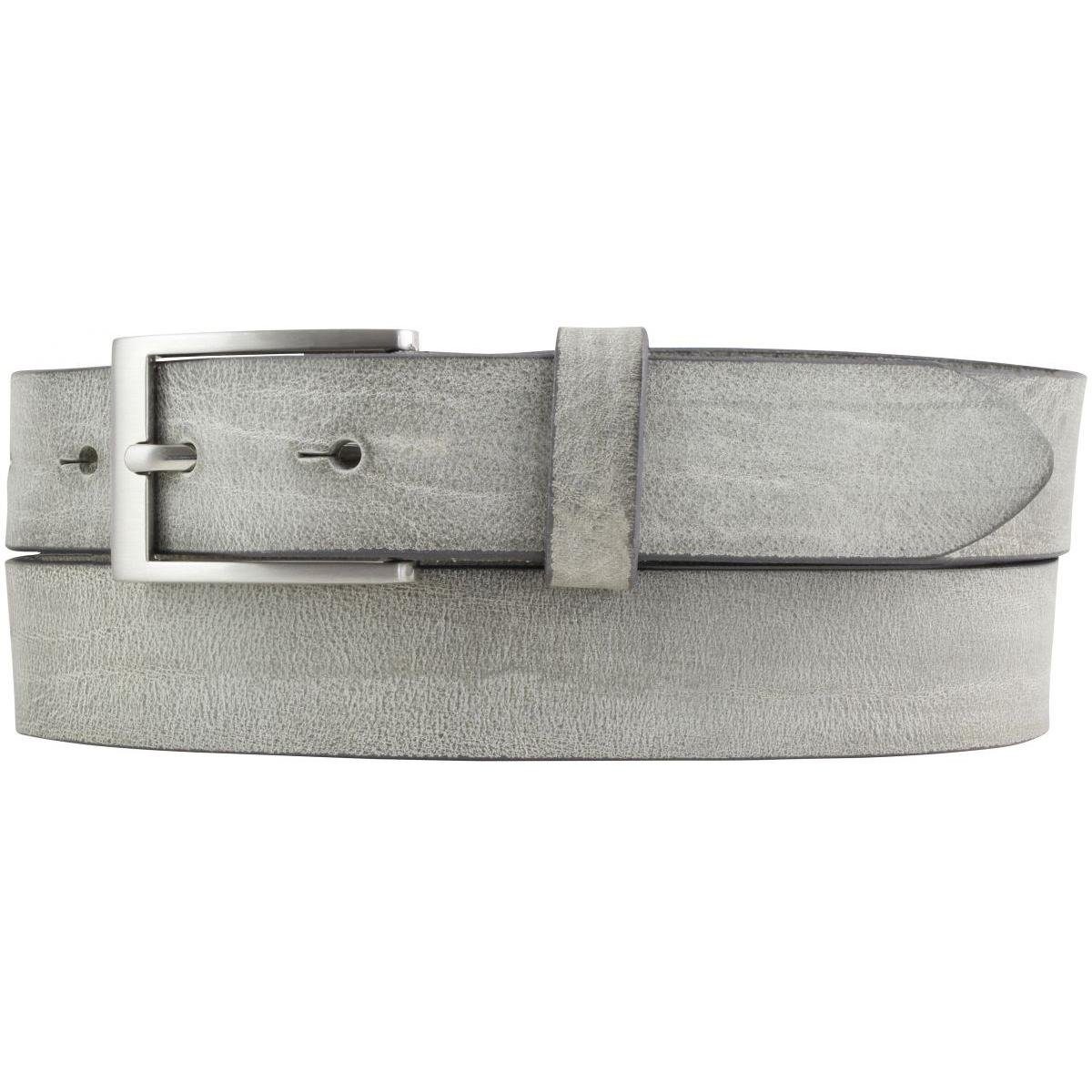 BELTINGER Ledergürtel Kinder-Gürtel aus weichem Vollrindleder Vintage-Look 3 cm - Ledergürte weiches Leder, Gürtelschnalle in Altsilber, Vintage Dunkelgrau, Silber