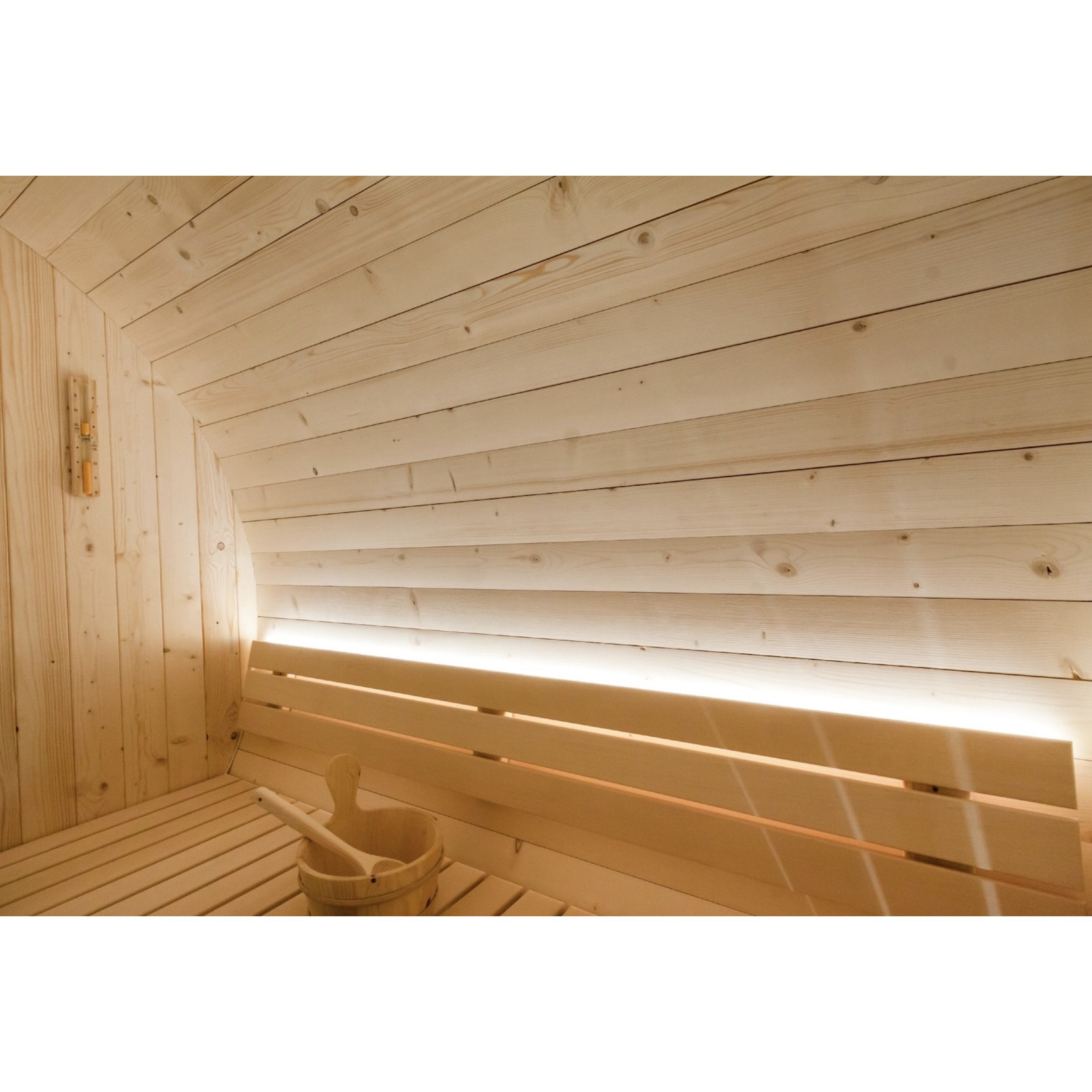 HARVIA Fasssauna Harvia Kuusi 240 Panorama Canopy Fasssauna aus Fichte Saunafass