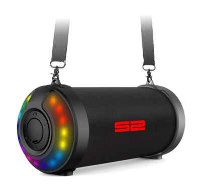 S2-DIGITAL S-Tube LED Bluetooth-Lautsprecher (8,5 W, Funktion zum Verbinden zweier S-Tube LED, mit Schultergurt, FM-Radio)