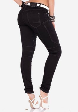 Cipo & Baxx Slim-fit-Jeans im Biker-Stil