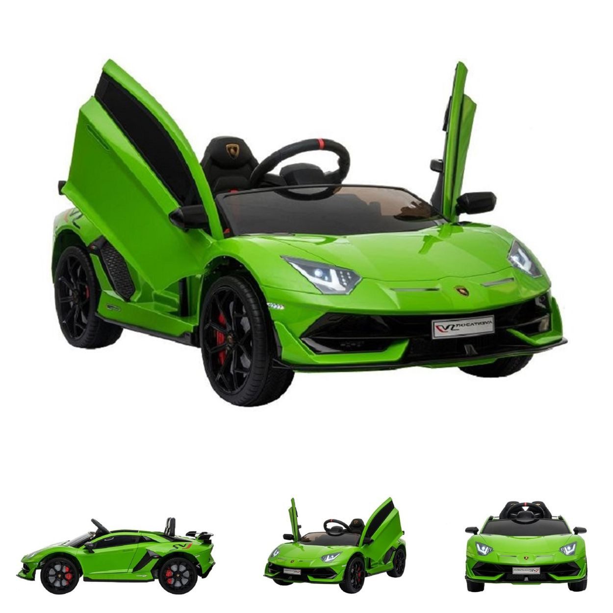ES-Toys Elektro-Kinderauto Kinder Elektroauto Lamborghini, Belastbarkeit 40 kg, Aventador SVJ, Kunstledersitz, EVA-Reifen