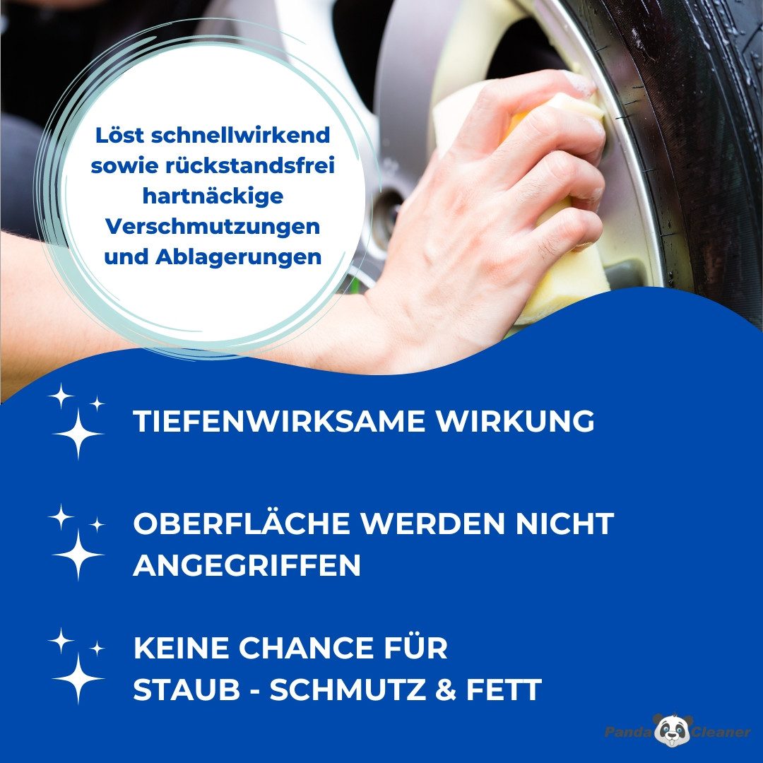 PandaCleaner Felgenpflege - Stahl & Alufelgen Reiniger - Für Auto & Motorrad Felgenreiniger (1-St. 500ml)