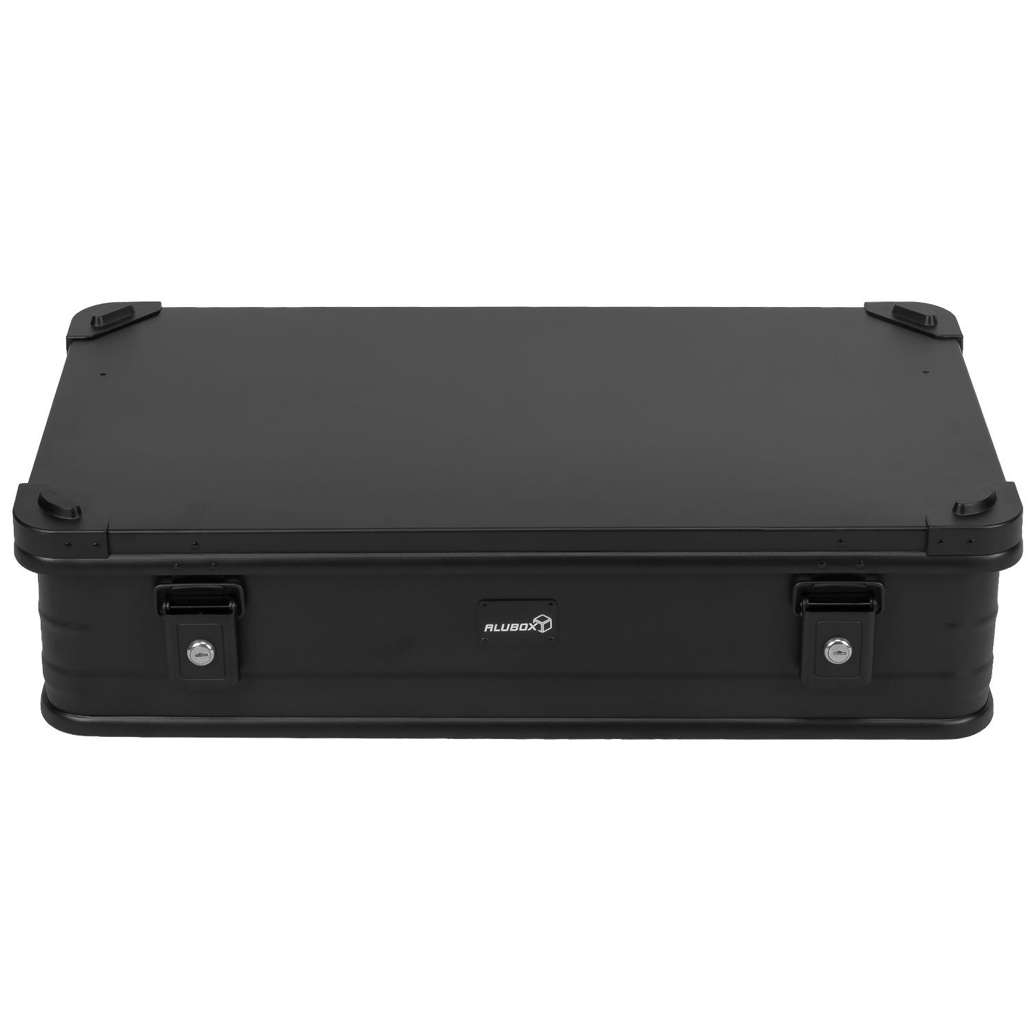 ALUBOX Aufbewahrungsbox E92 Transportbox Aluminium matt schwarz (stapelbar mit der 92 Liter Kiste), spritzwassergeschützt - abschließbar - leicht und formbeständig