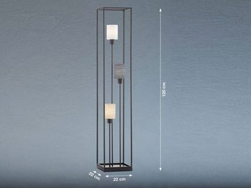 meineWunschleuchte LED Stehlampe, Dimmfunktion, LED wechselbar, Warmweiß, Lampenschirm Bodenlampe Innen 120cm klein dimmbar Schwarz mit Leinen