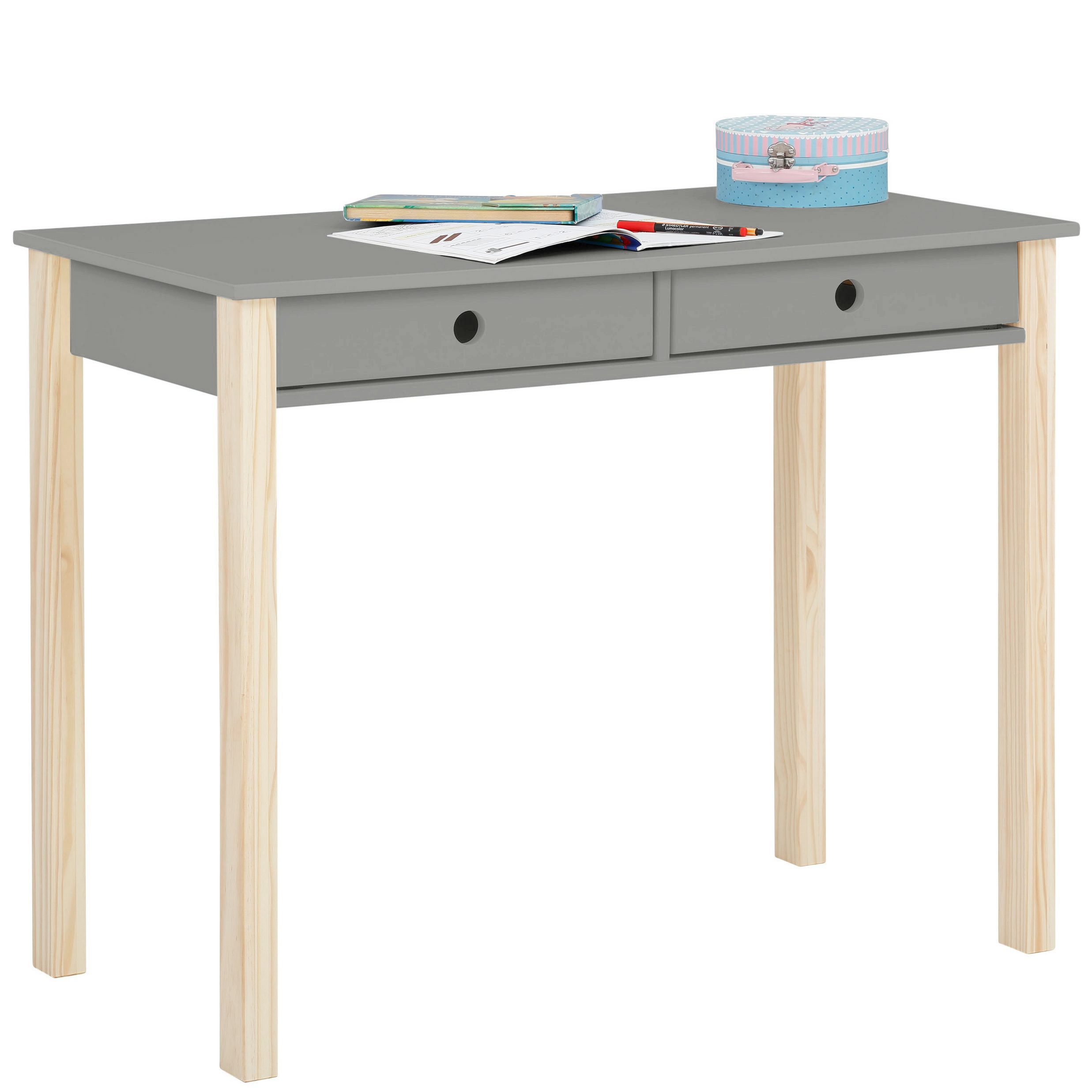 loft24 Arbeitstisch Bob, Arbeitstisch mit 2 Schubladen, Skandinavisches Design, Breite 100 cm