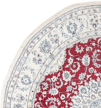 Wollteppich Nain Medaillon Rosso scuro 247 x 247 cm, morgenland, rund, Höhe: 10 mm, Unikat mit Zertifikat