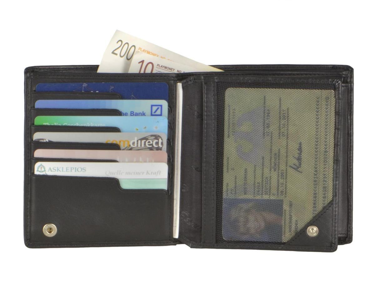 Geldbörse Esquire Black Geldbeutel, Schutz, glattes Leder Harry, mit Portemonnaie, RFID Herrenbörse,