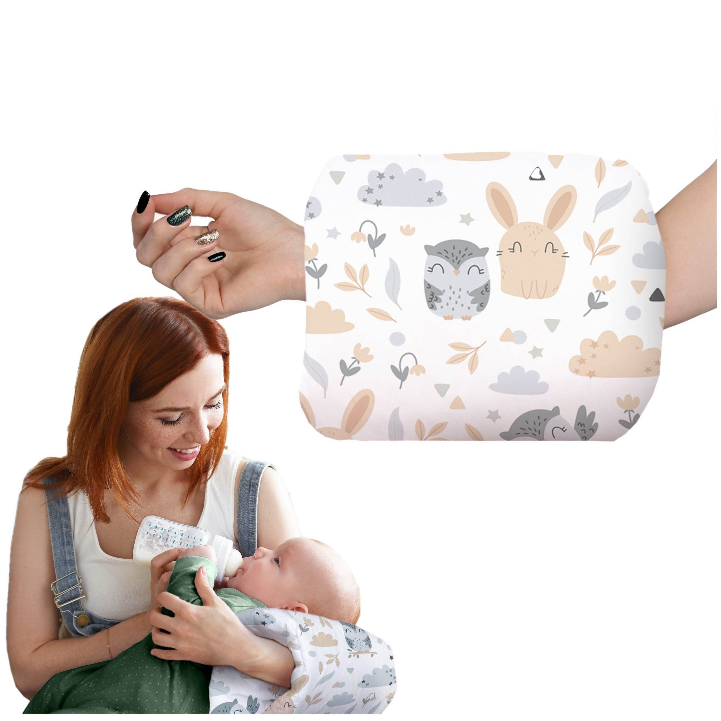 Amilian Stillkissen - kleines Arm Stillkissen - kleines Stillkissen für Baby, Hilfe beim Stillen - ca. 22 x 20 cm, Stillmuff - Muff für unterwegs, einfach über den Arm ziehen - Mini Stillkissen für unterwegs