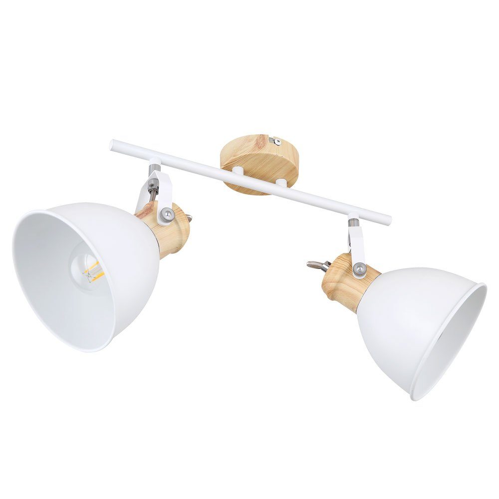 GLOBO LIGHTING LED Deckenleuchte, Leuchtmittel inklusive, Warmweiß, Decken Spot Lampe Ess Zimmer Licht-Schiene Holz Optik Leuchte