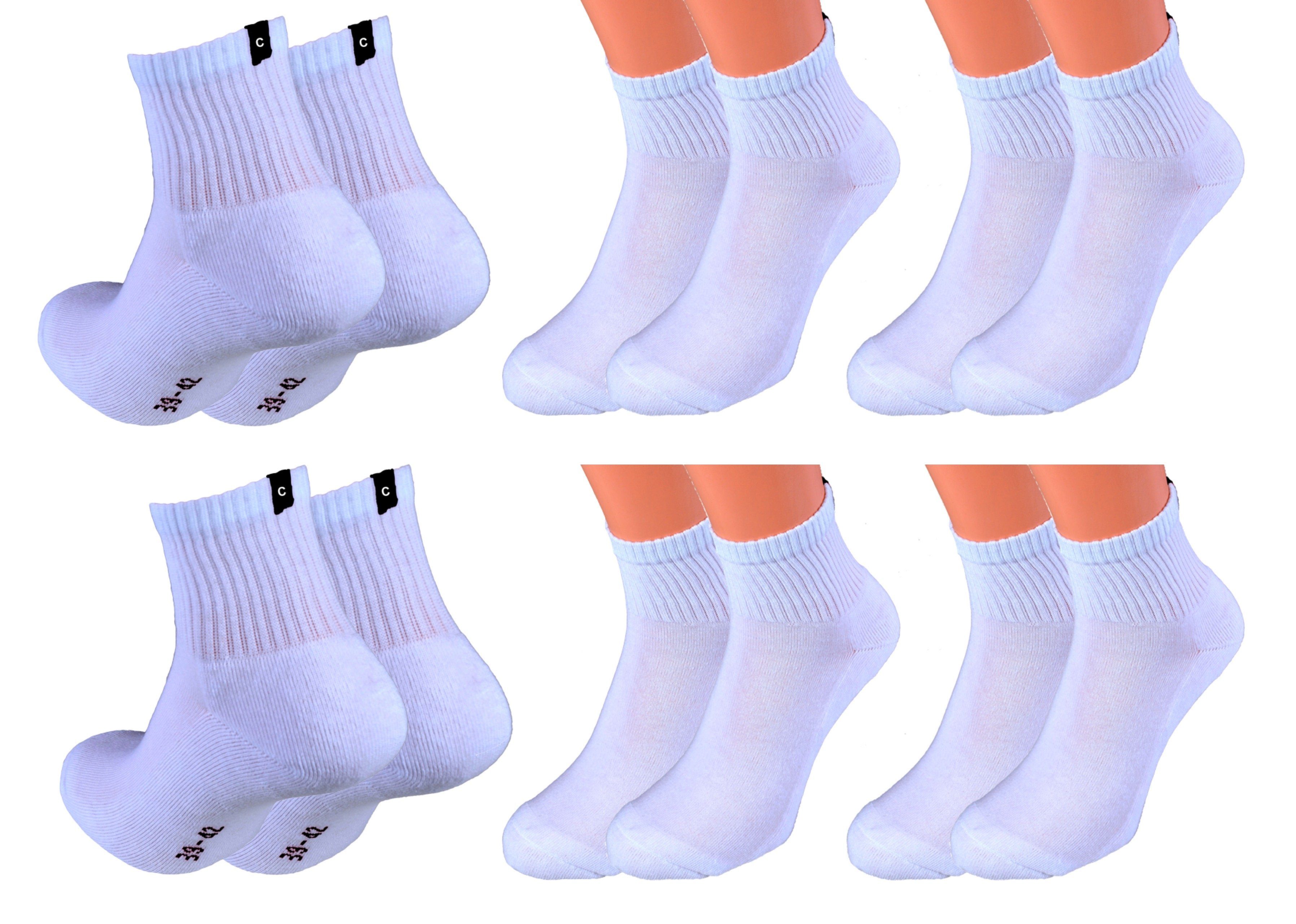 Cocain underwear Kurzsocken Kurzsocken Damen Herren schwarz weiß (6-Paar)  Frotteesohle