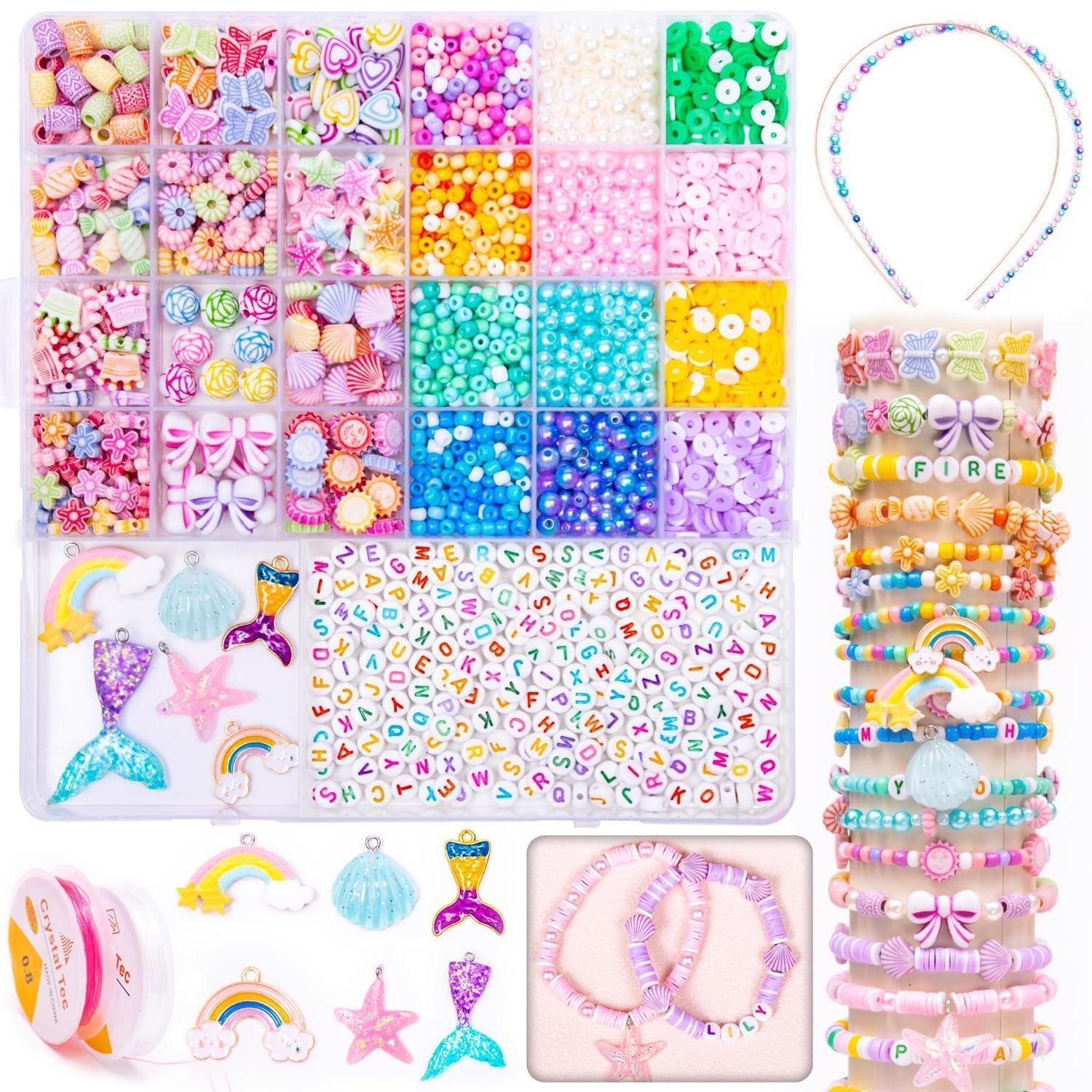 LuxusKollektion Ketten und Armband Set Perlen Bastelset Kinder bunt-vielfältig