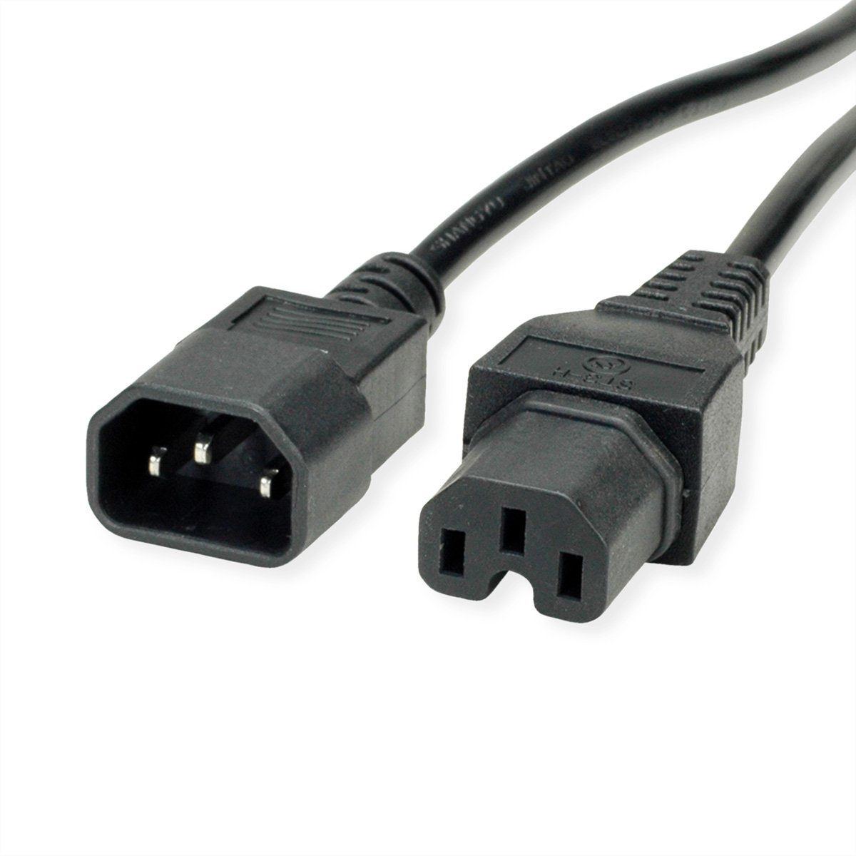 IEC320 C15, - Buchse Kaltgeräte, Heißgeräte, C15 10A 10A (Stecker), Weiblich Netzkabel Stecker (50.0 cm) (Buchse) C14, IEC320/C14 Männlich VALUE Stromkabel, IEC320