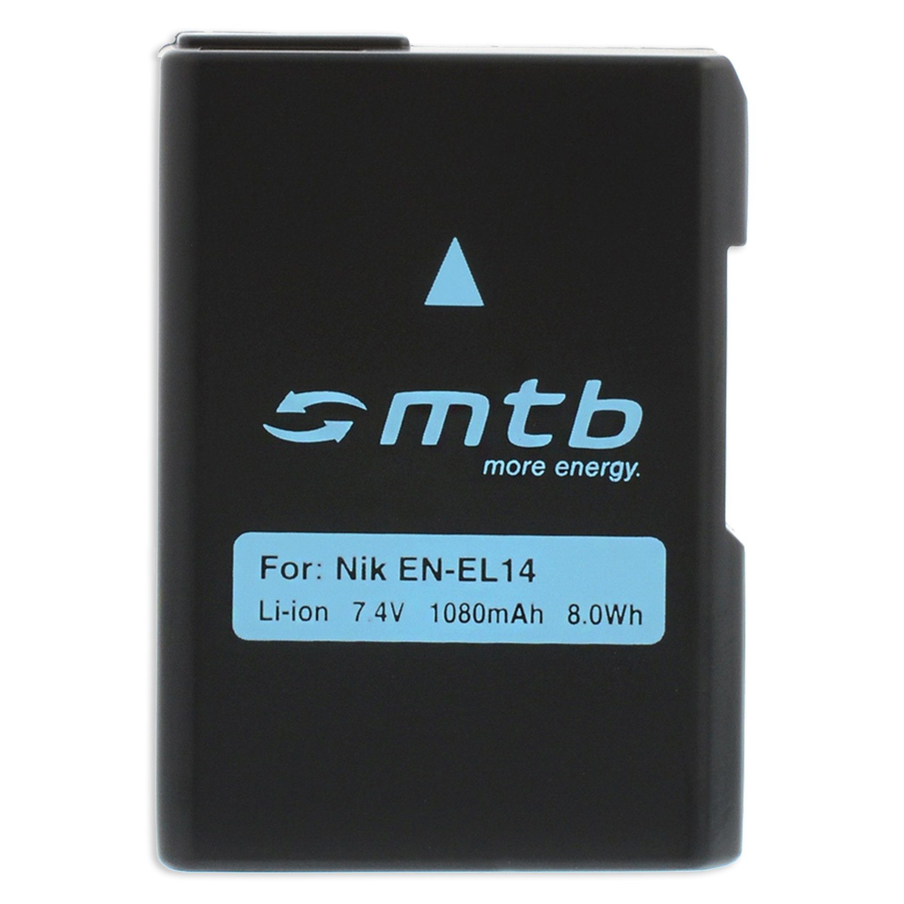 mtb more energy [BAT-222 - Li-Ion] Kamera-Akku kompatibel mit Akku-Typ Nikon EN-EL14 1050 mAh (7,4 V), passend für: Nikon Coolpix P7000, P7100, P7700, P7800 / Nikon D3100, D3200, D3300, D5100, D5200, D5300 / Nikon Df…