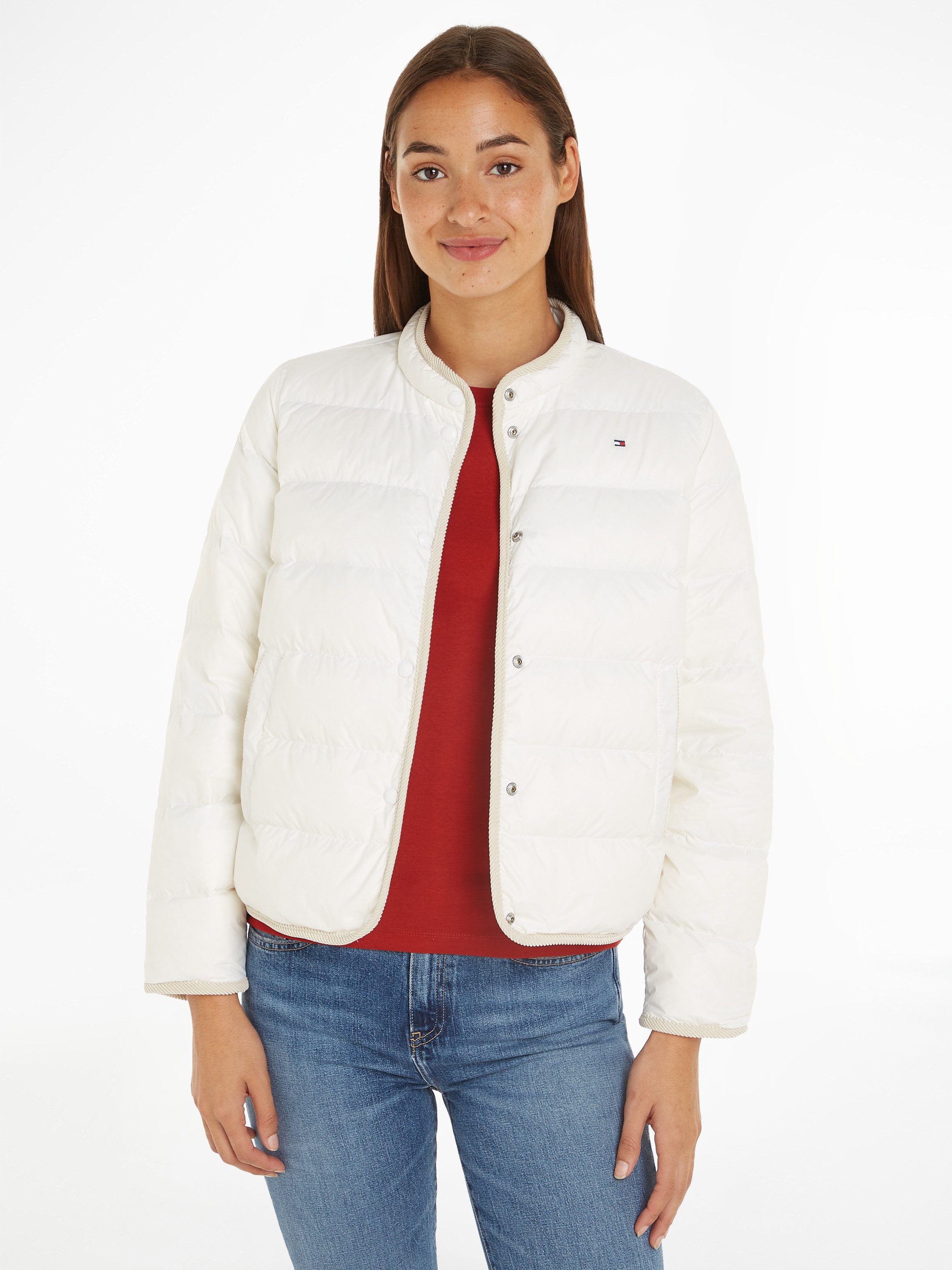 Tommy Hilfiger Steppjacke LW DOWN COLLARLESS JACKET mit leichter Wattierung