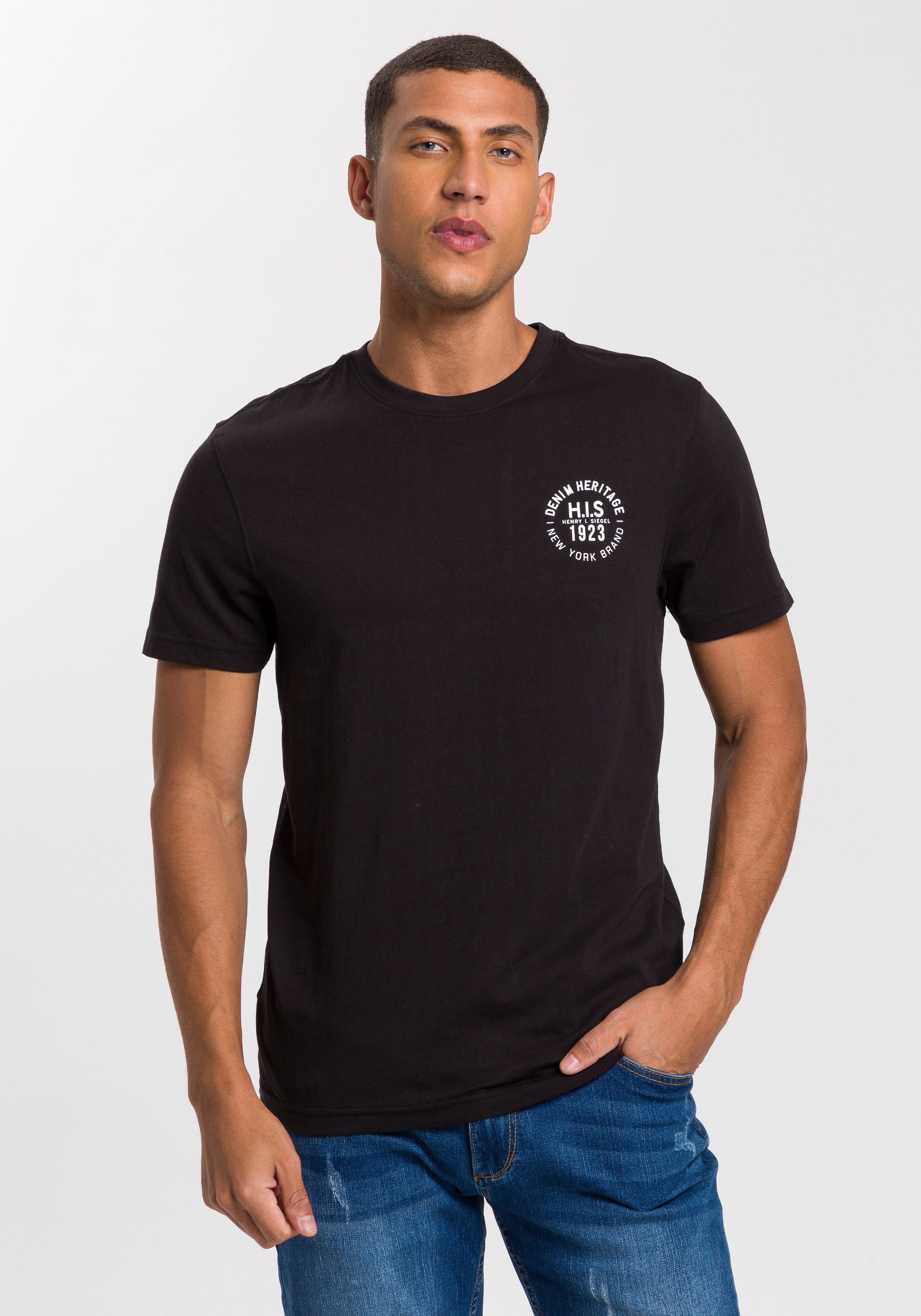 H.I.S T-Shirt (Packung, 3-tlg., 3er-Pack) schmal geschnitten, bedrucktes De günstig online kaufen