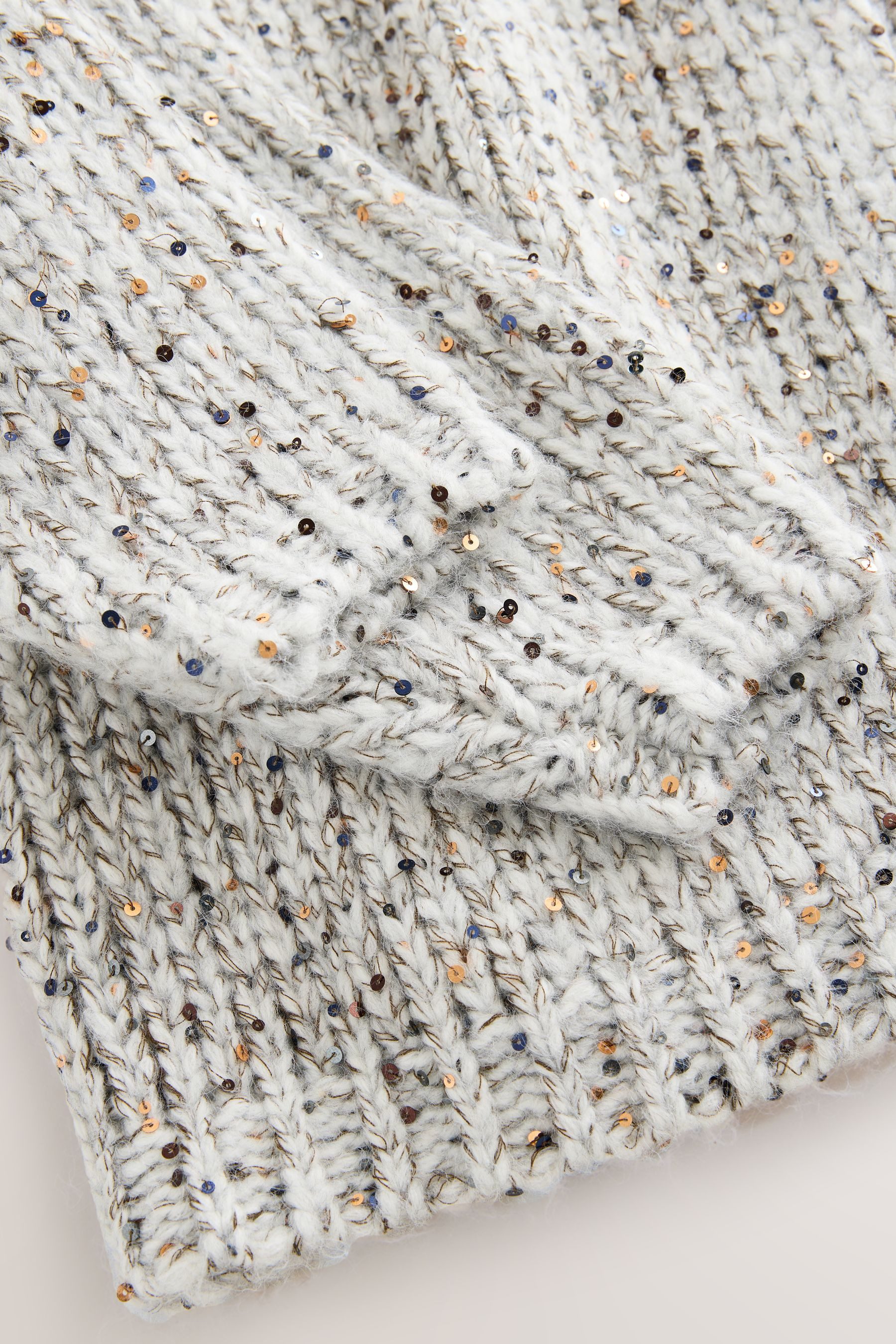 Next Strickjacke Weiche Strickjacke im Grobstrick mit Pailletten (1-tlg)