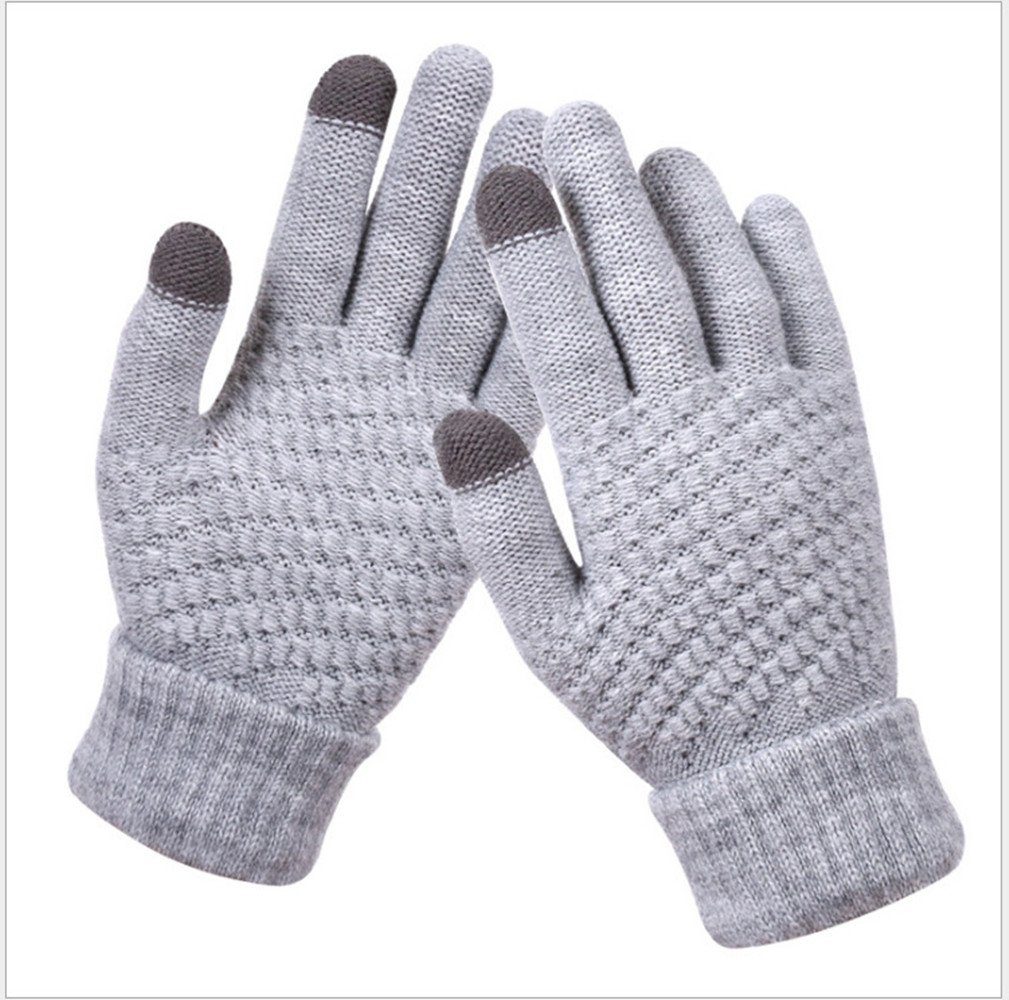 XDeer Strickhandschuhe Handschuhe Damen,Touchscreen Handschuhe Warmer,Winterhandschuhe Winterhandschuhe Warm gray