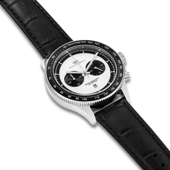 Rhodenwald &amp; Söhne Chronograph Race Master schwarz Armband aus Echtleder QN10146
