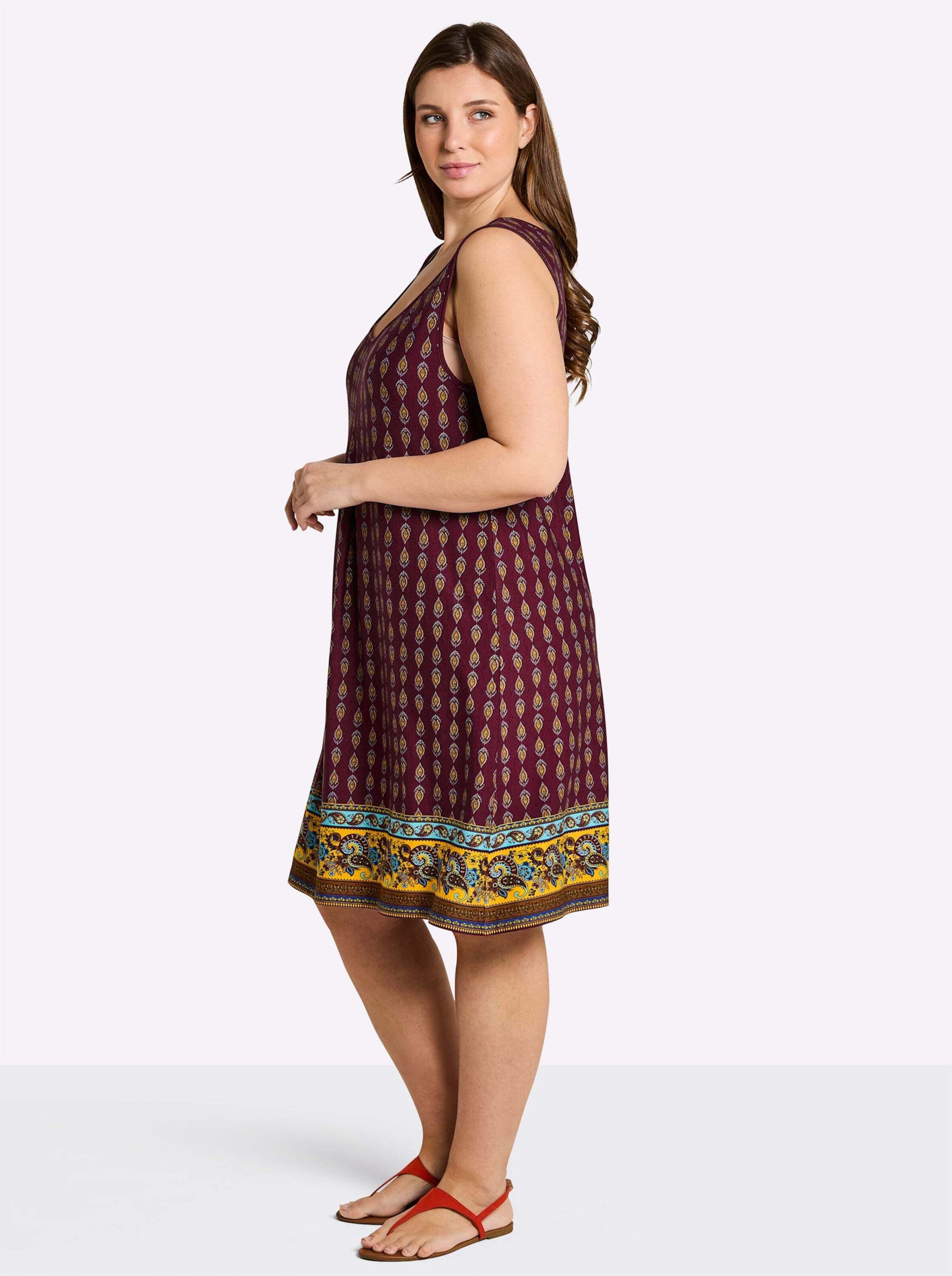 Sheego Etuikleid Jersey-Kleid Ärmellos .