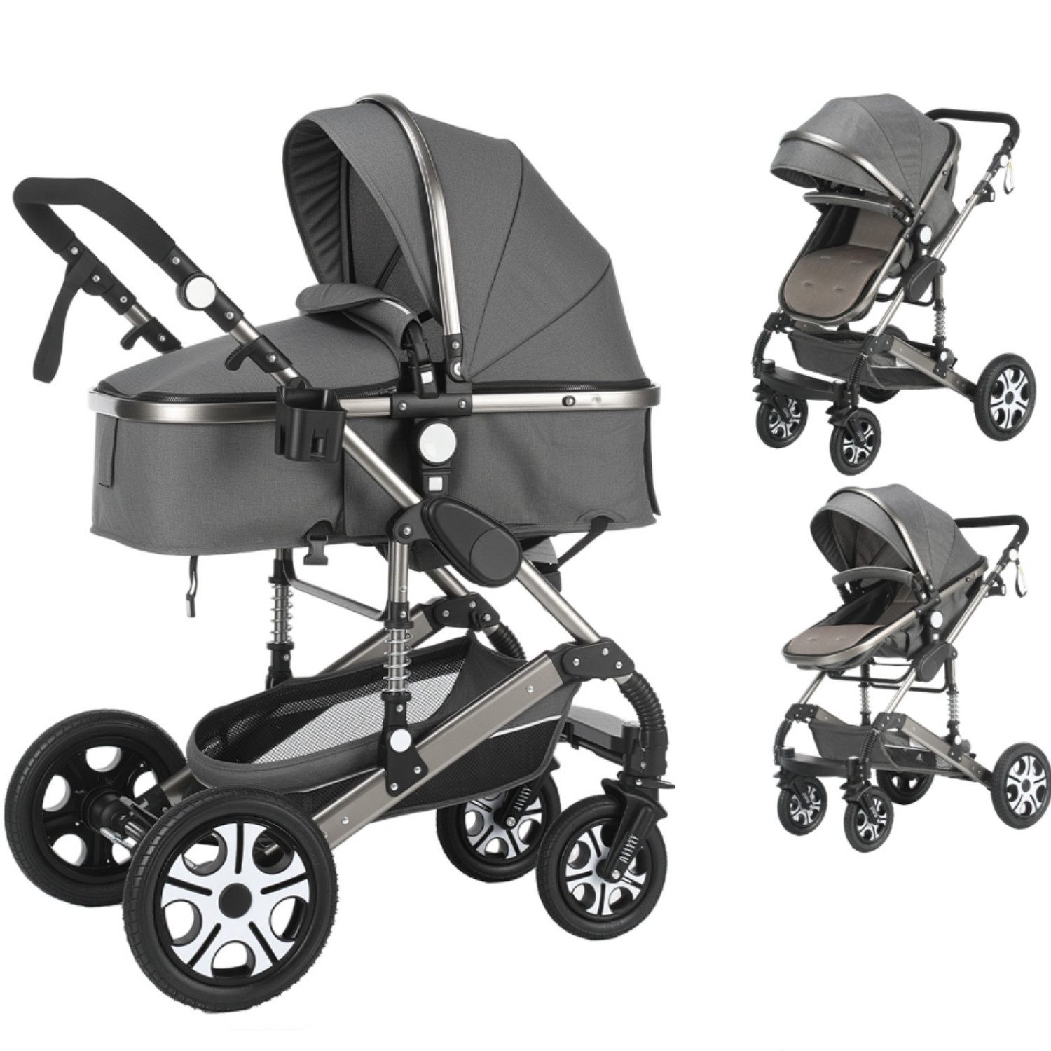 oyajia Kombi-Kinderwagen Babyschale Baby Buggy Babywanne 3in1 Set