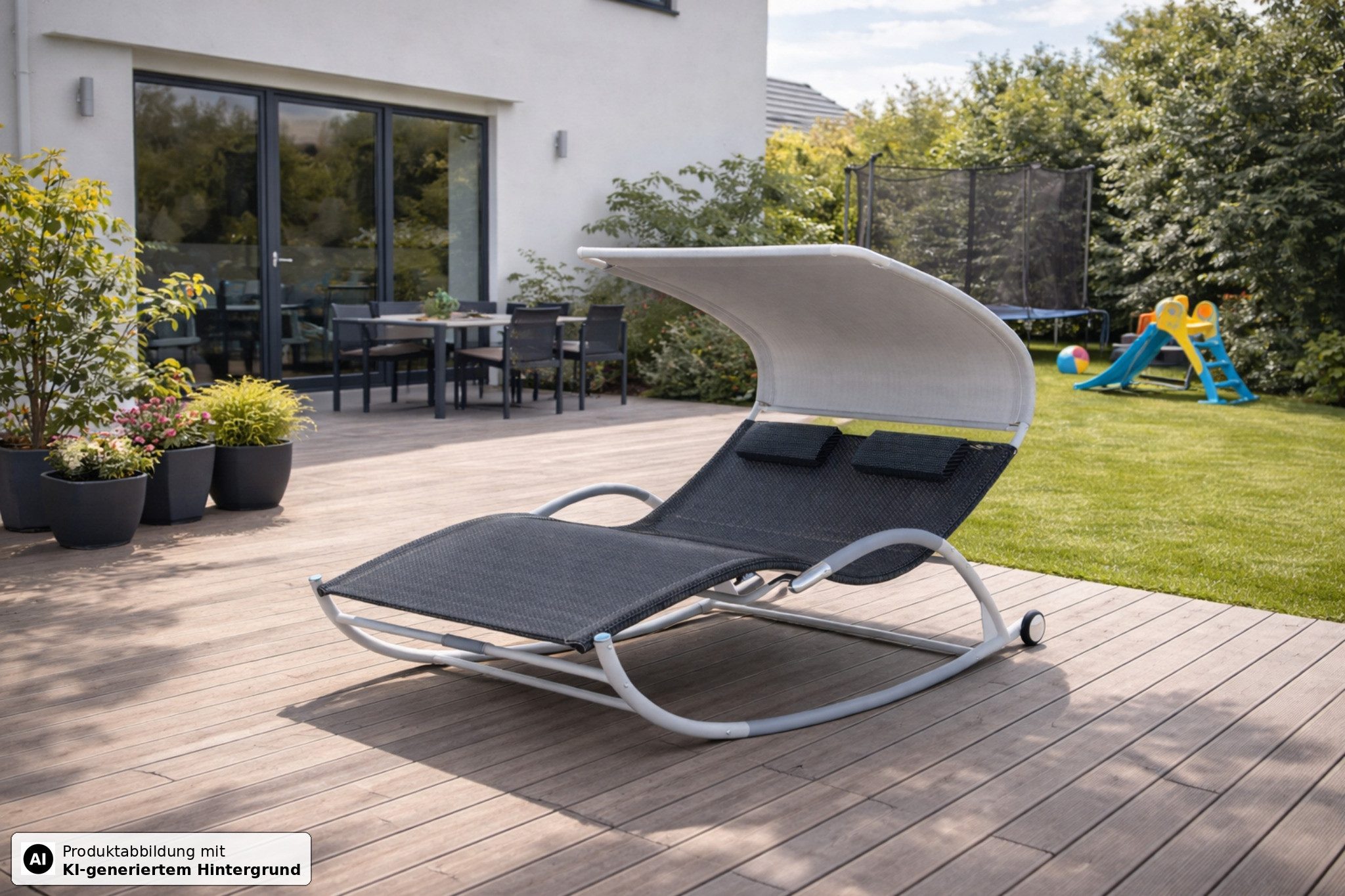 Leco Doppelliege Sonnenliege Gartenliege Schaukelliege Relaxliege Hängeliege EDDA, Ergonomisch geformt