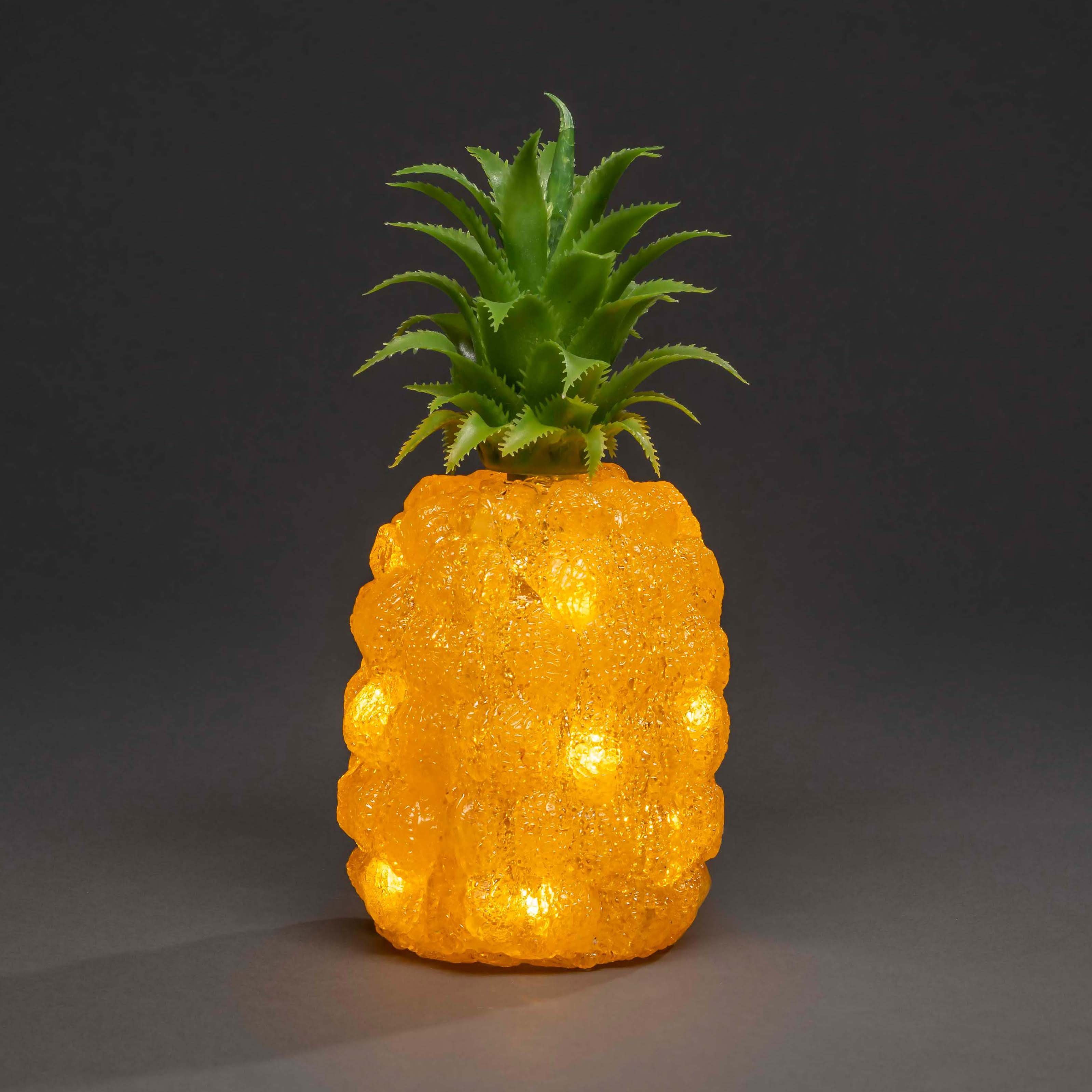 KONSTSMIDE Dekoobjekt Ananas für Außen (1 St), LED Acryl Ananas, 16 warm weiße Dioden