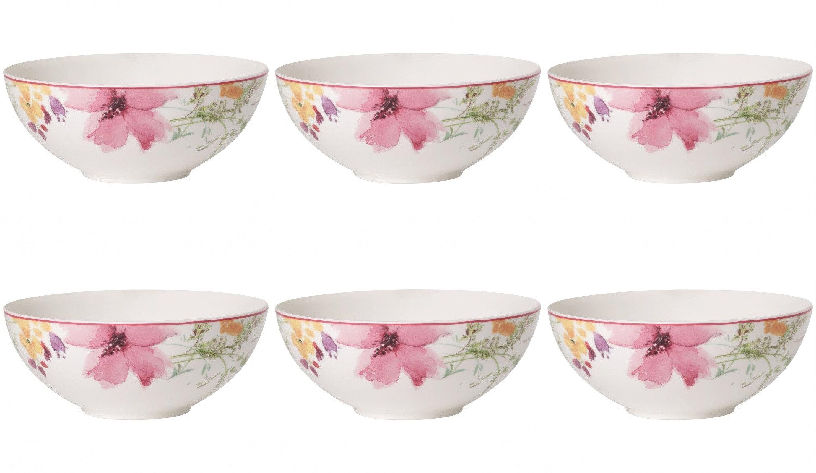 Villeroy & Boch Dessertschale Mariefleur Basic, Porzellan, Spülmaschinengeeignet, Mehrfarbig, Motiv: Blumen