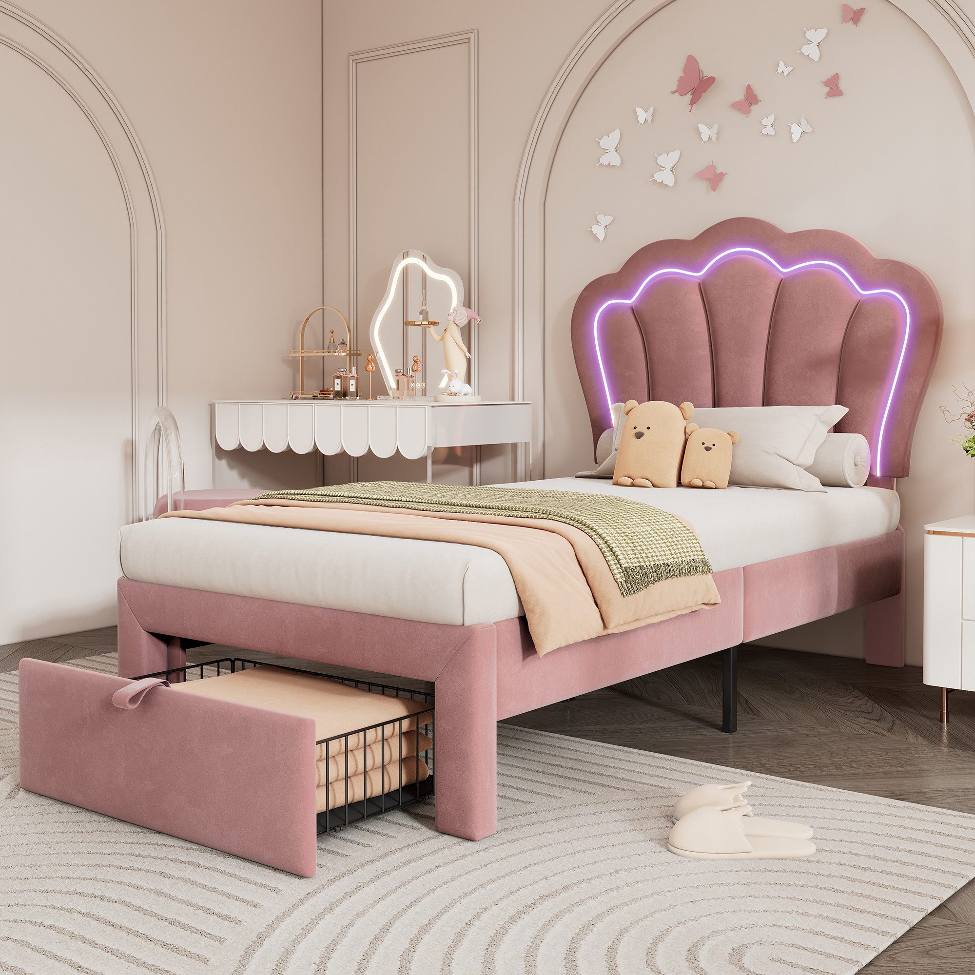 MODFU Polsterbett Kinderbett Jugendbett (Einzelbett, ohne günstig online kaufen