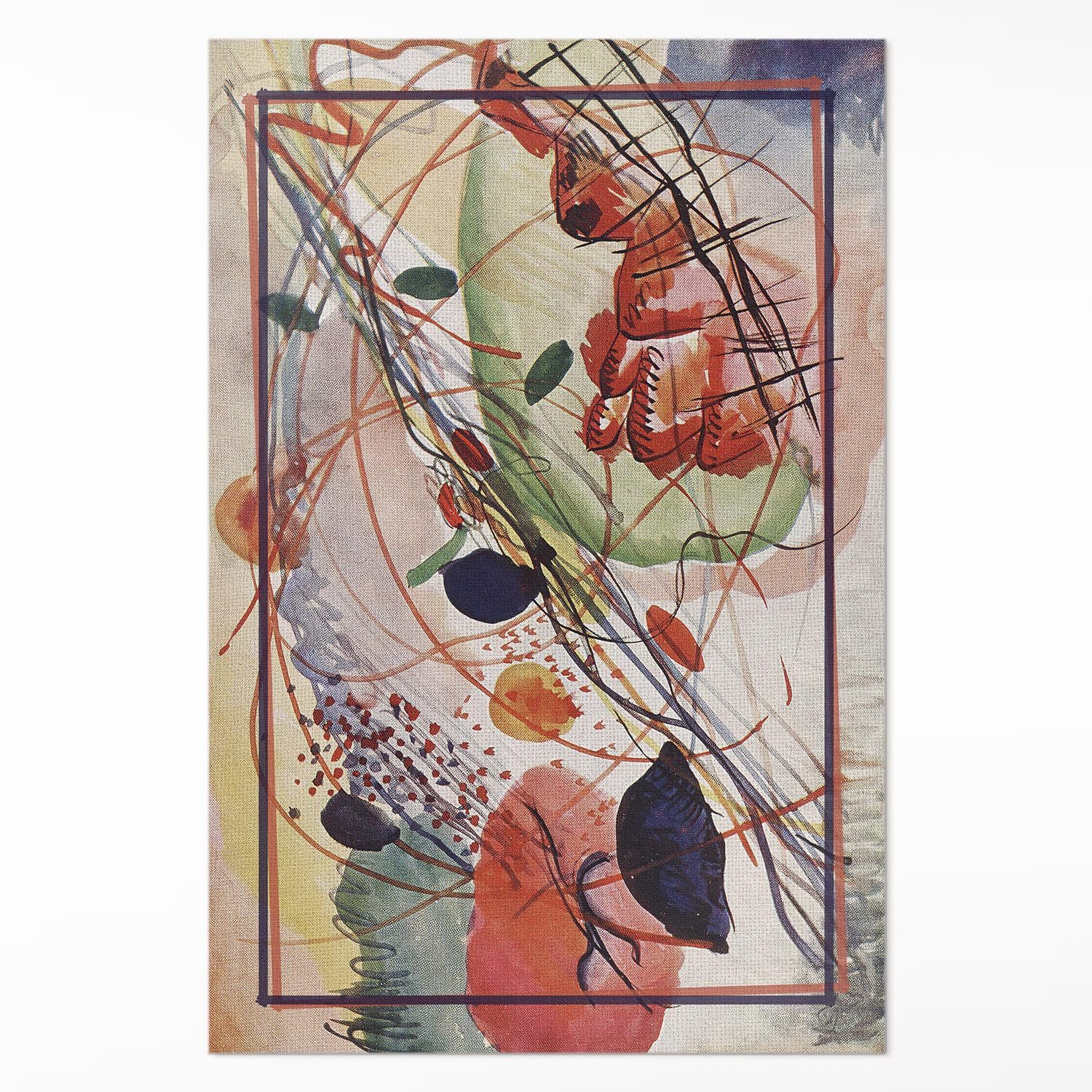 Tulup Vinylteppich Buntes Aquarell von Wassily Kandinsky, Textil Bodenmatte günstig online kaufen