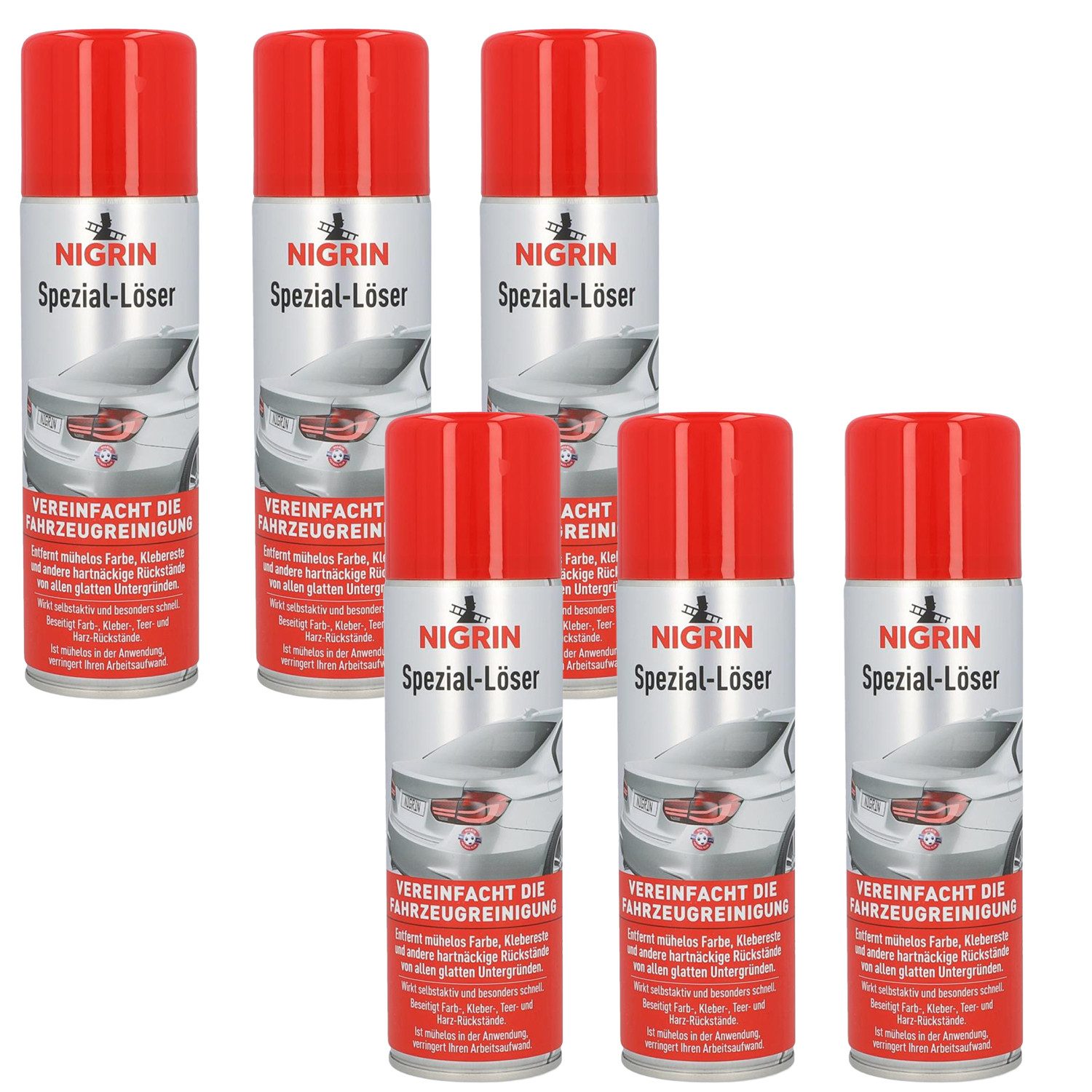 NIGRIN Spezial-Löser 300ml Kraft-Entferner Löser Harz Universalreiniger (1-St. 1x Spezial-Löser 300ml Selbstaktiv für Klebereste Harz Teer Farbe Aufkleber Rückstände)