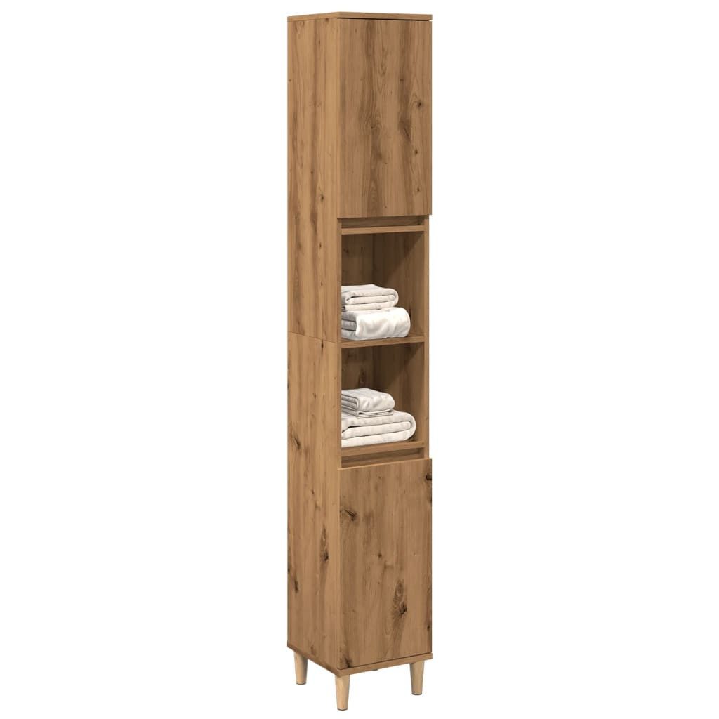 Mehrzweckschrank Badschrank Artisan-Eiche 30x30x190 cm Holzwerkstoff