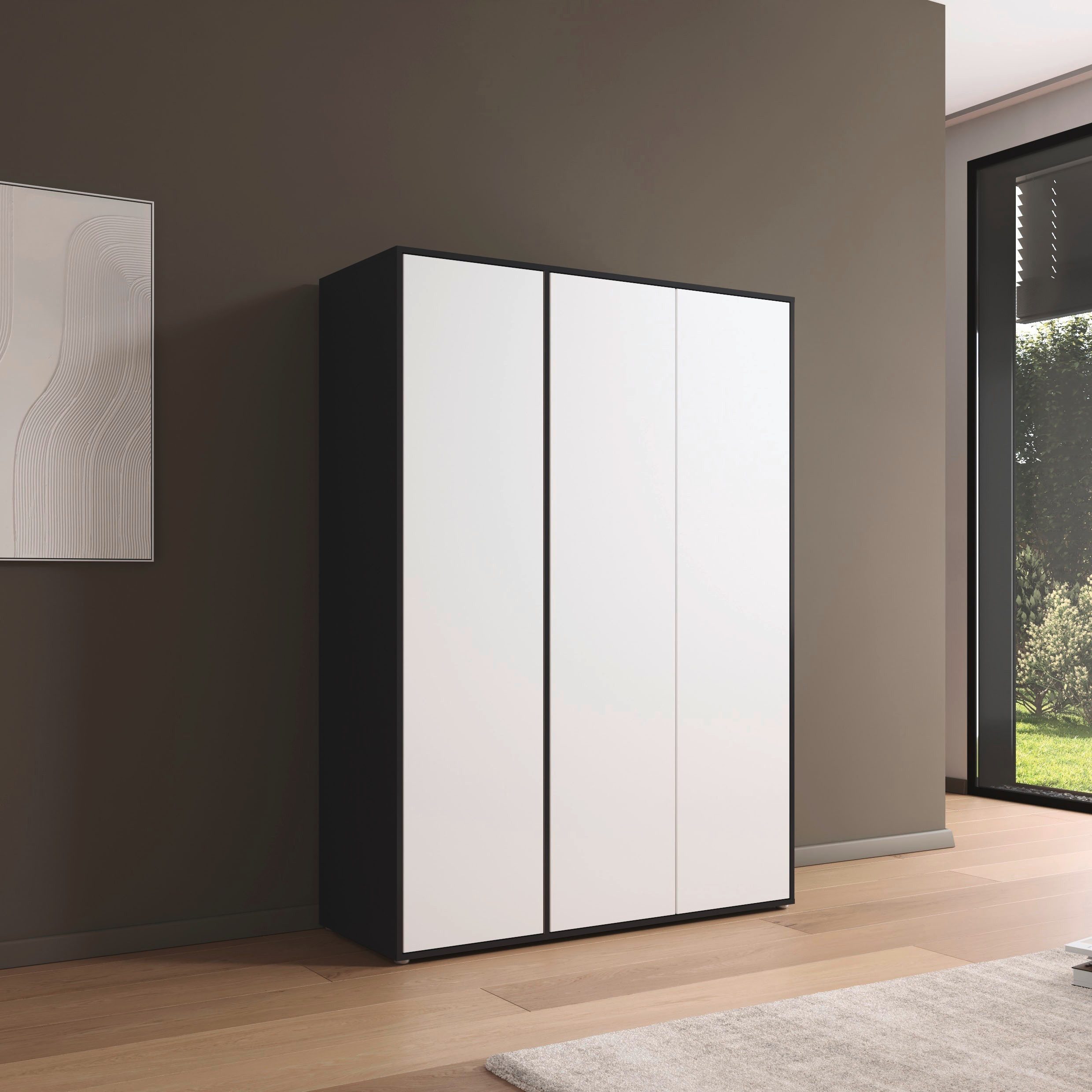 rauch Drehtürenschrank Kleiderschrank Schrank Garderobe Wäscheschrank NABILA viel Stauraum (in 3 verschiedenen Ausstattungen BASIC/CLASSIC/PREMIUM) in 2 Breiten mit Push-to-Open Funktion TOPSELLER MADE IN GERMANY