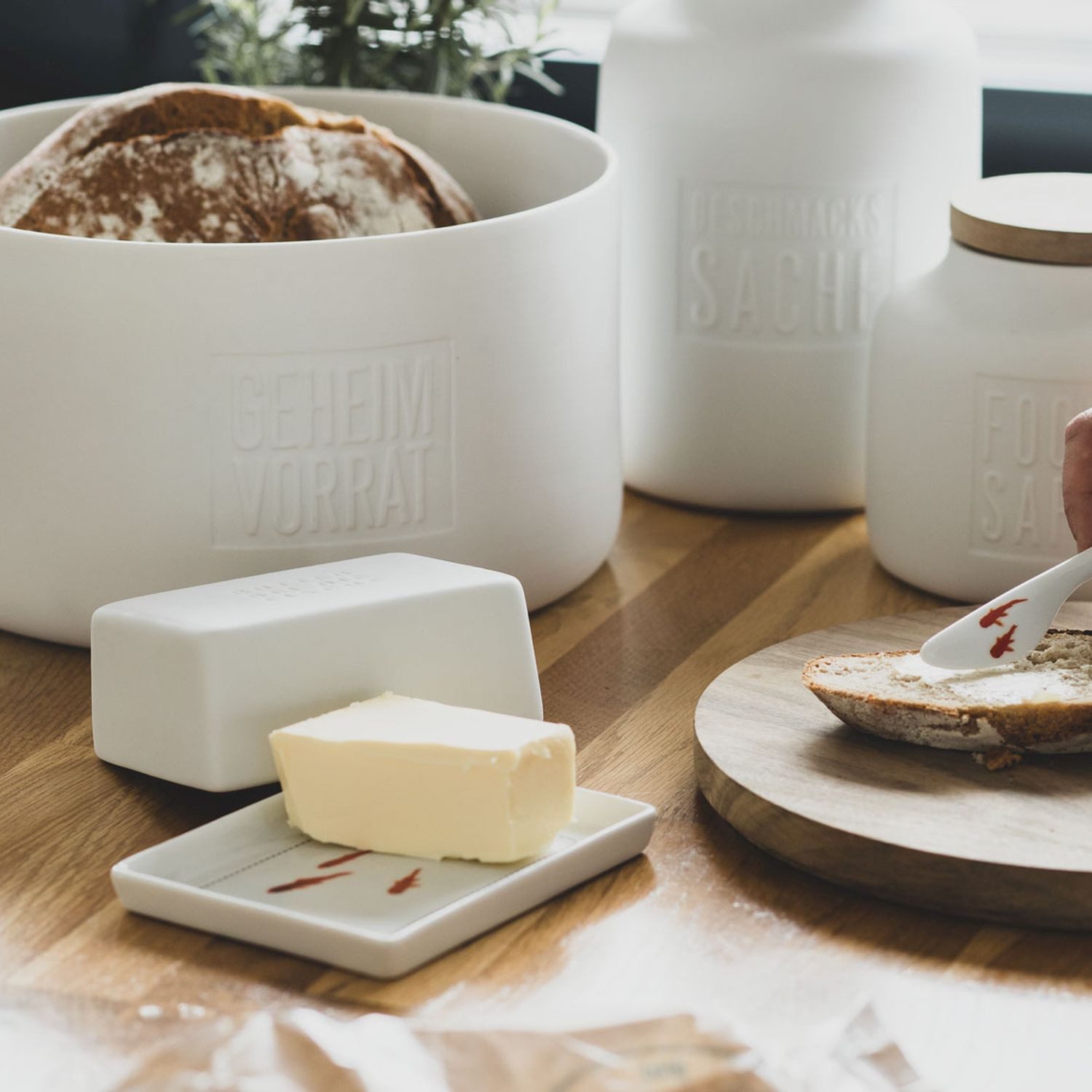 Räder Design Butterdose Butter bei die Fische, Porzellan