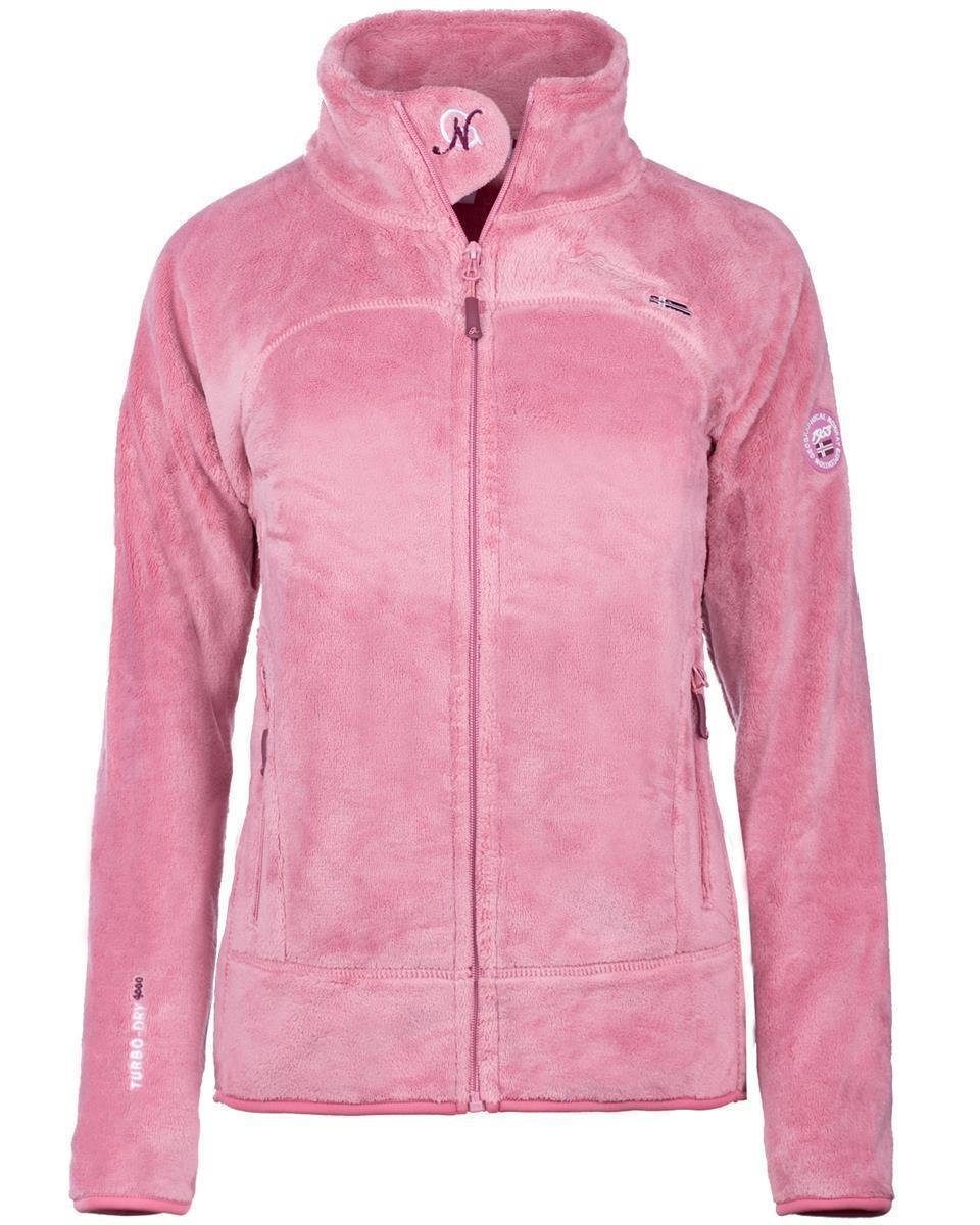 Geographical Norway Fleecejacke Kuschelige Flauschige Outdoor Jacke baupaline (1-St) mit Stehkragen pink