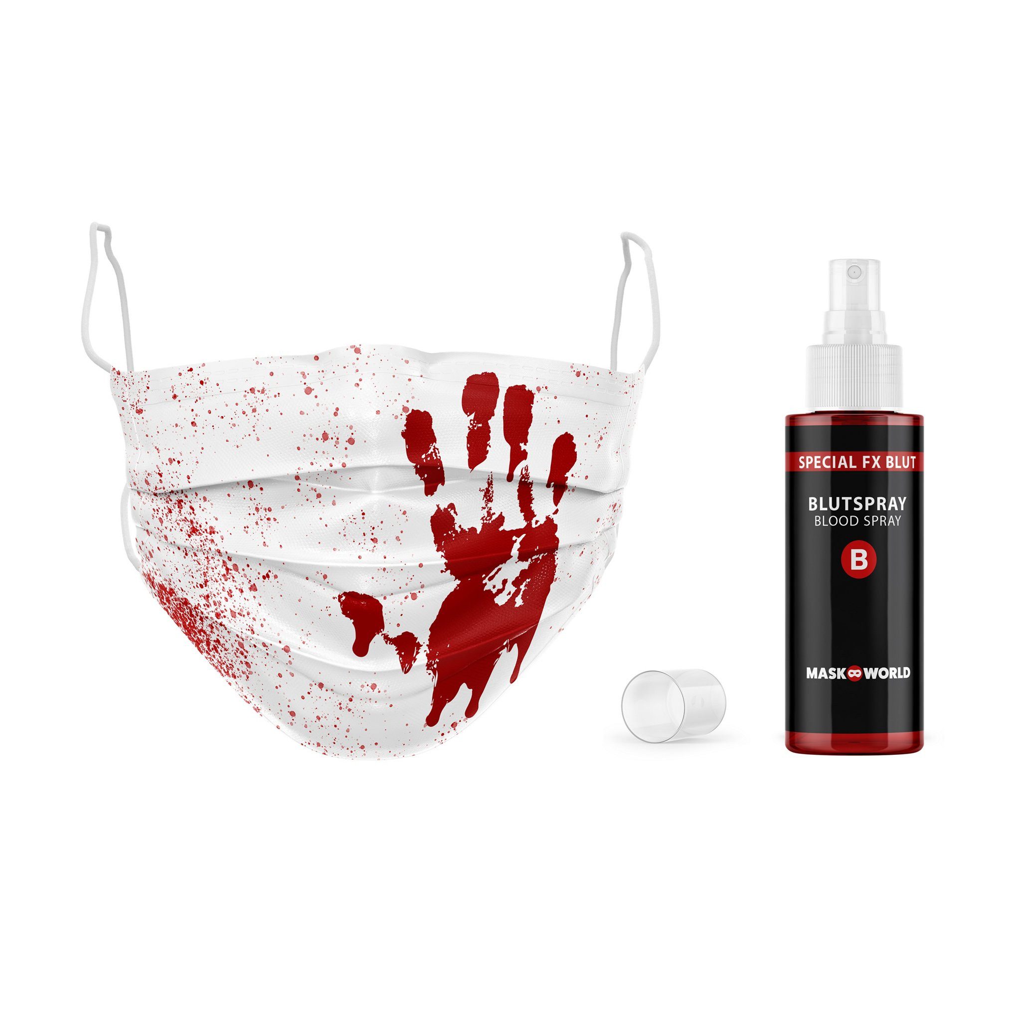 Maskworld Verkleidungsmaske Halloween DIY Stoffmasken Set, Mach Deinen Mundschutz zum Wundschutz!