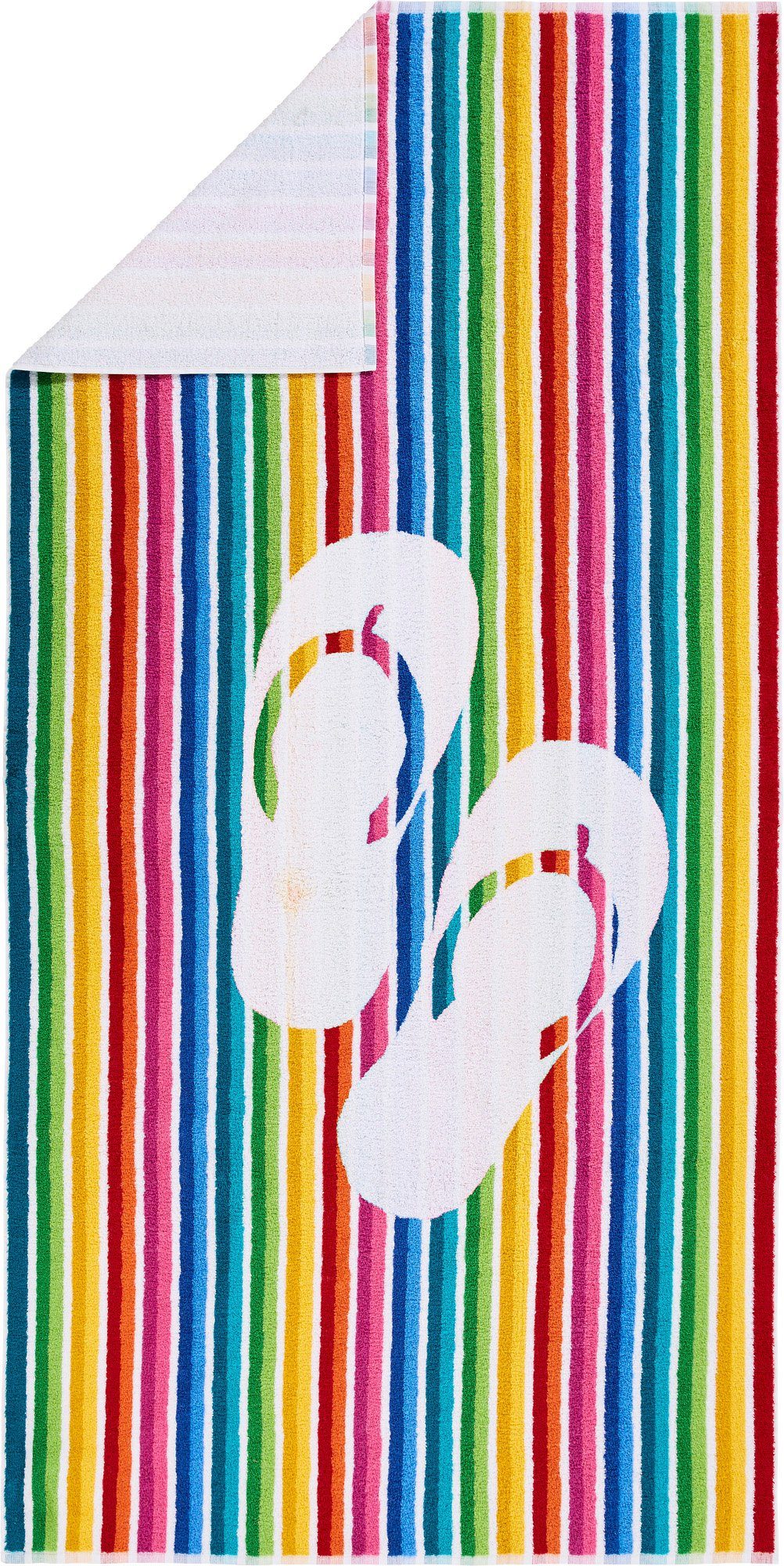 Erwin Müller Strandtuch Strandtuch "Flip Flop", Walkfrottier (1-St), Walk-Frottier Streifen