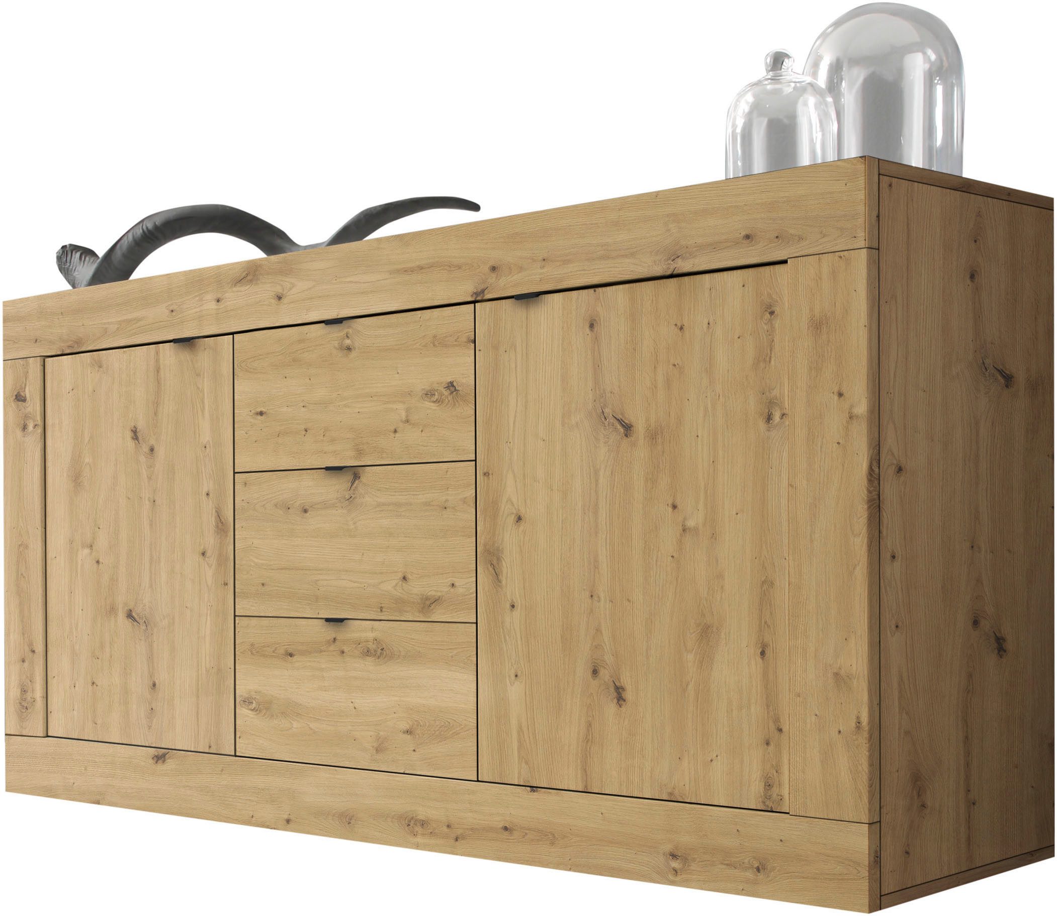 Home affaire Sideboard Basic, Breite 160 cm, 2 Türen 3 Schubkästen günstig online kaufen